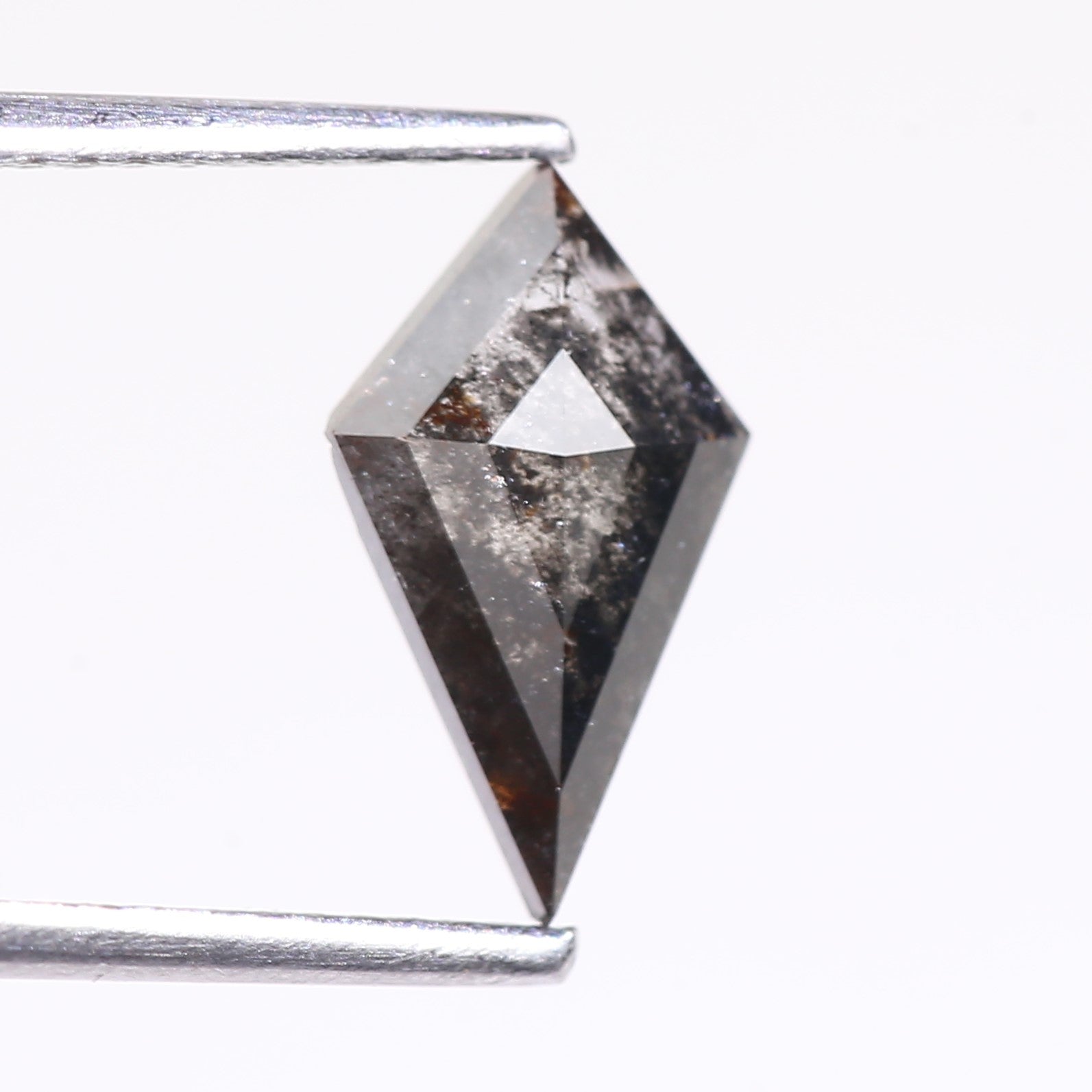 0.97 Carat Natural Salt And Pepper Kite Cut Grey Black Diamond 11.21 MM