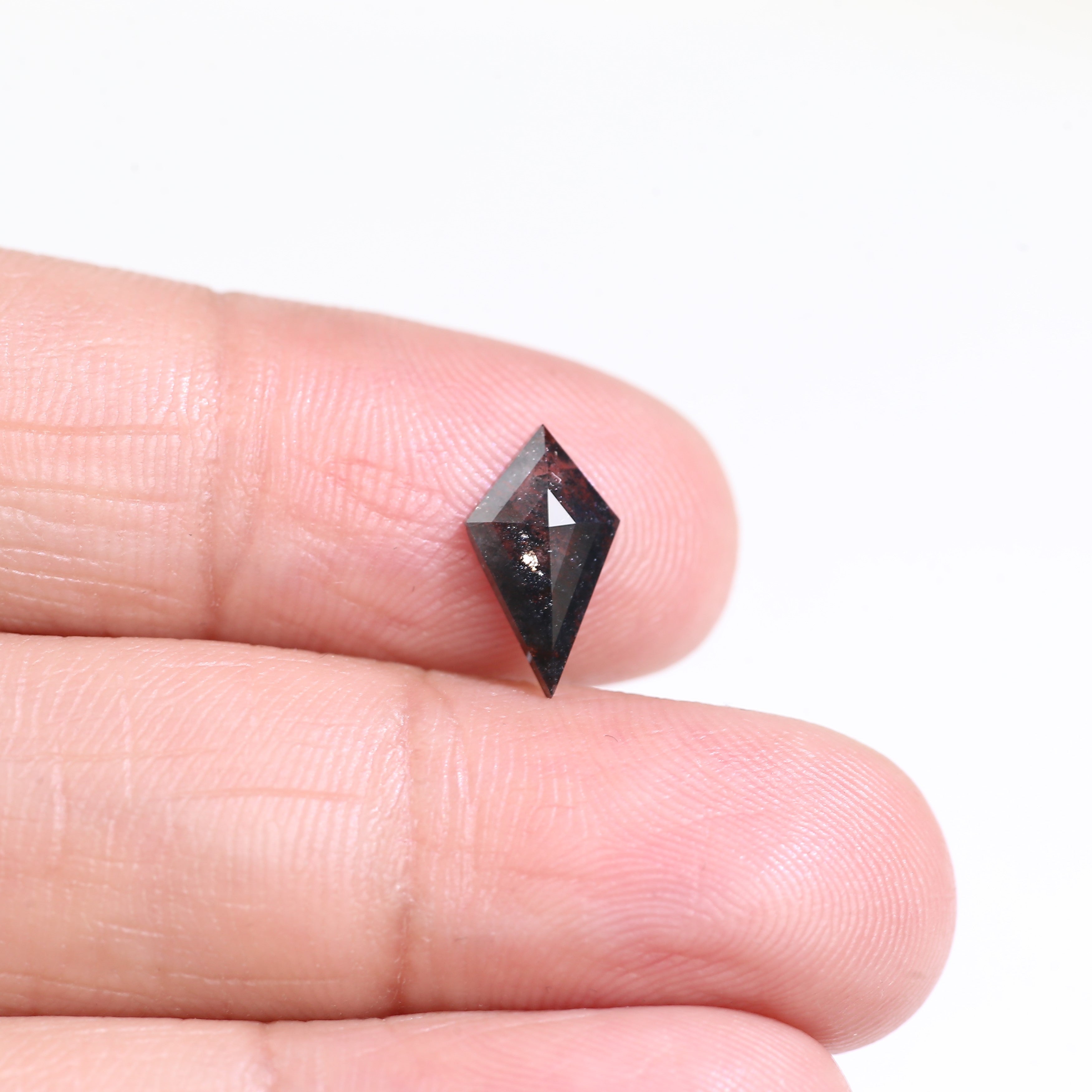0.97 Carat Natural Salt And Pepper Kite Cut Grey Black Diamond 11.21 MM