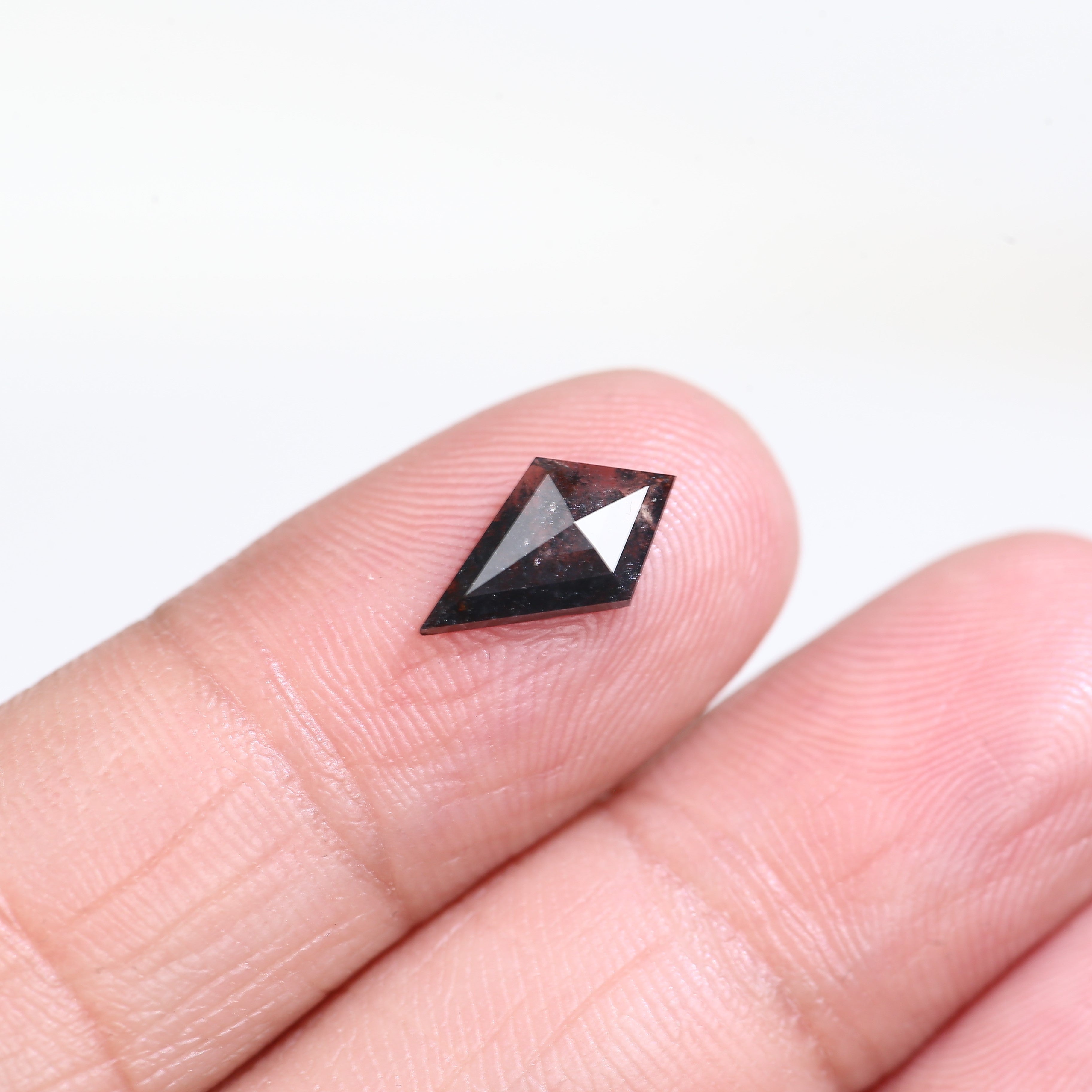 0.97 Carat Natural Salt And Pepper Kite Cut Grey Black Diamond 11.21 MM