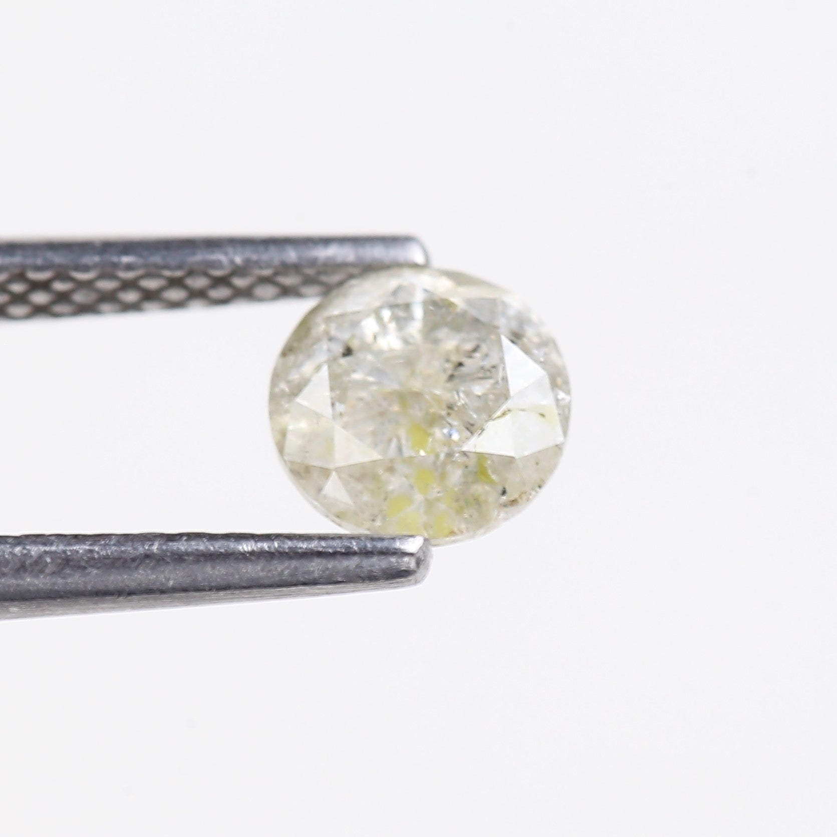 0.72 Carat Natural Grey Round Salt and Pepper Icy Diamond 5.38 MM