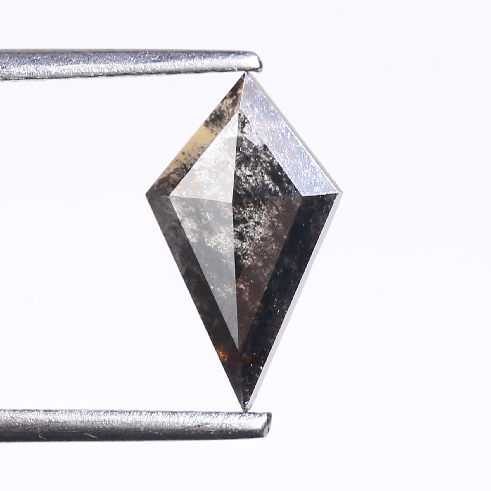 0.97 Carat Natural Salt And Pepper Kite Cut Grey Black Diamond 11.21 MM