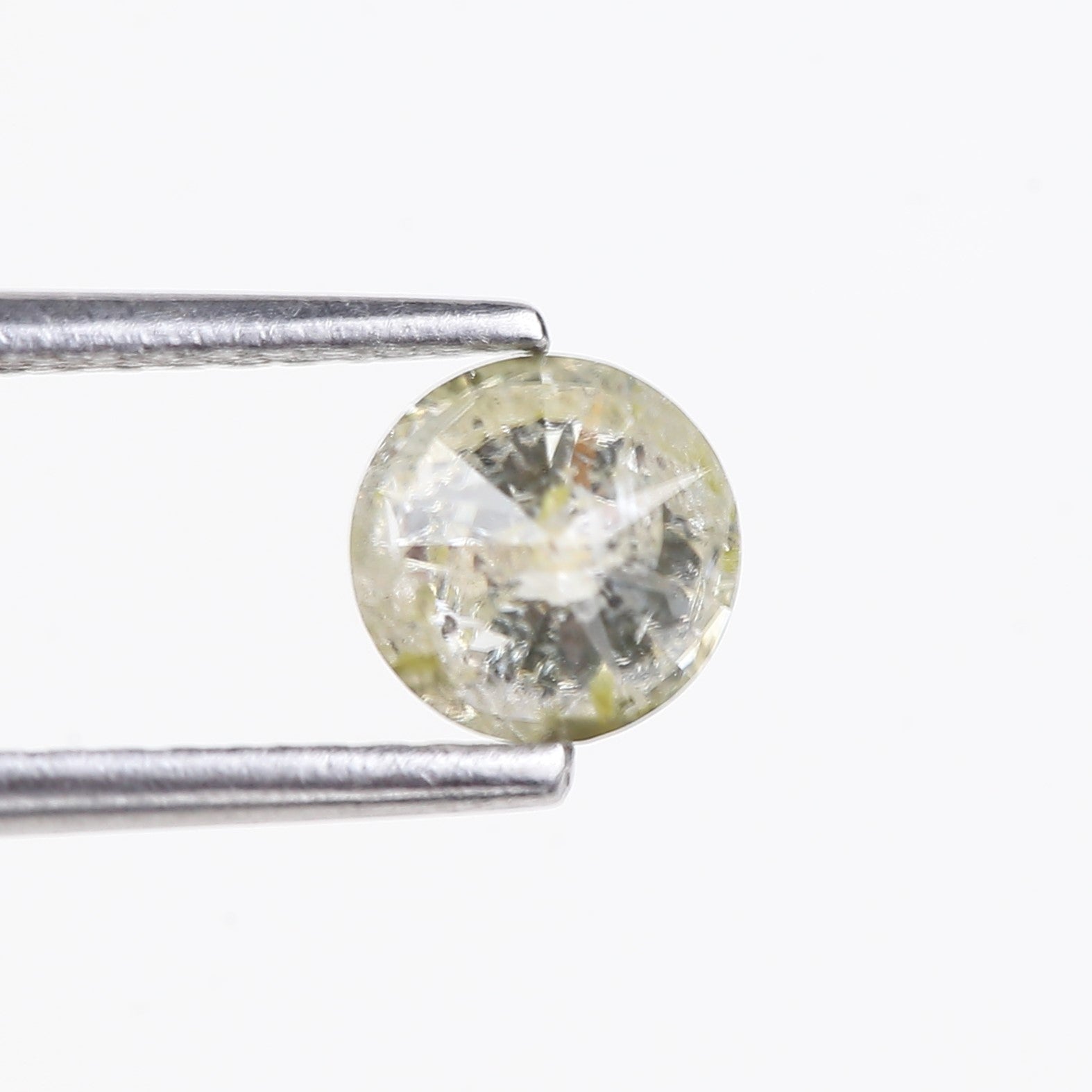 0.72 Carat Natural Grey Round Salt and Pepper Icy Diamond 5.38 MM