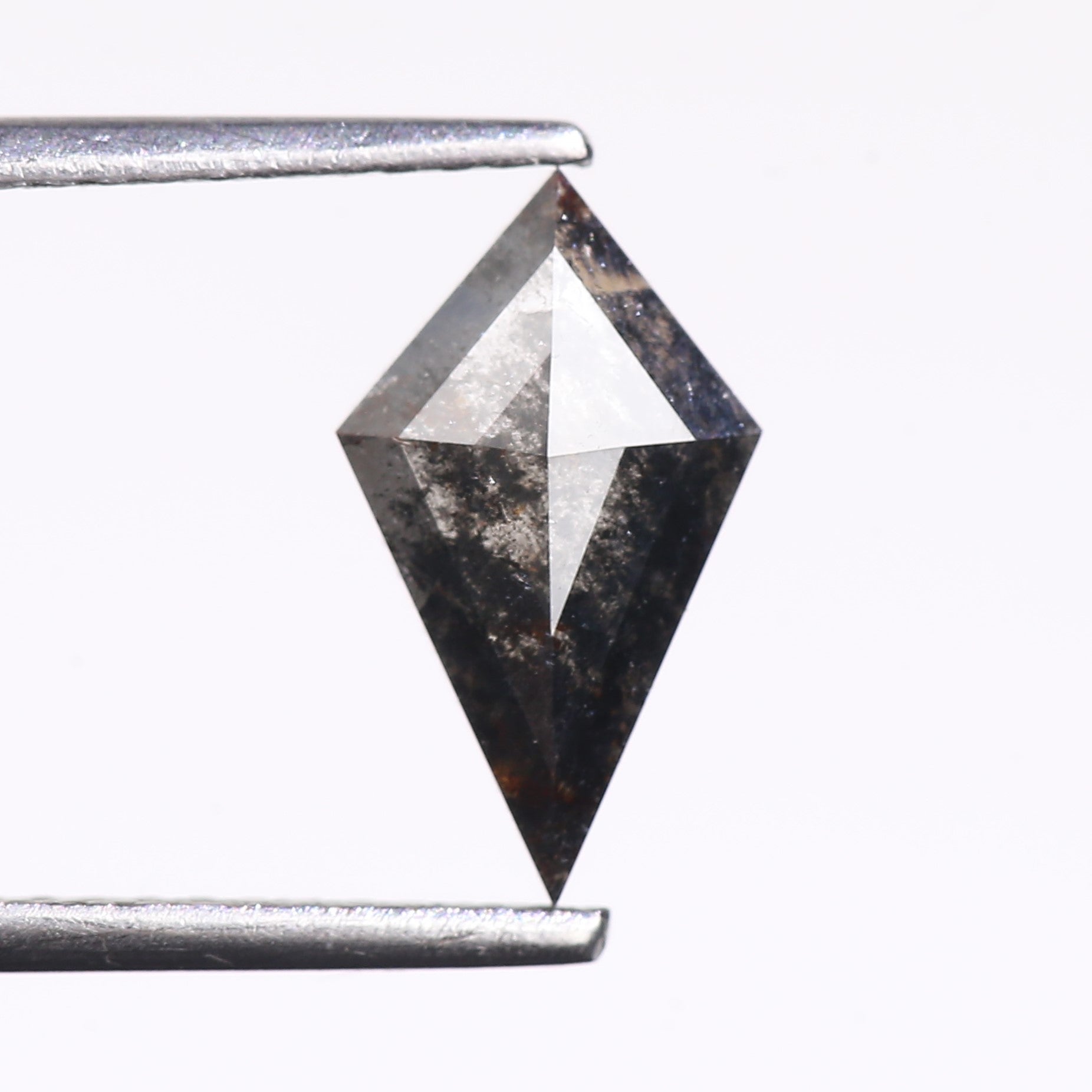 0.97 Carat Natural Salt And Pepper Kite Cut Grey Black Diamond 11.21 MM