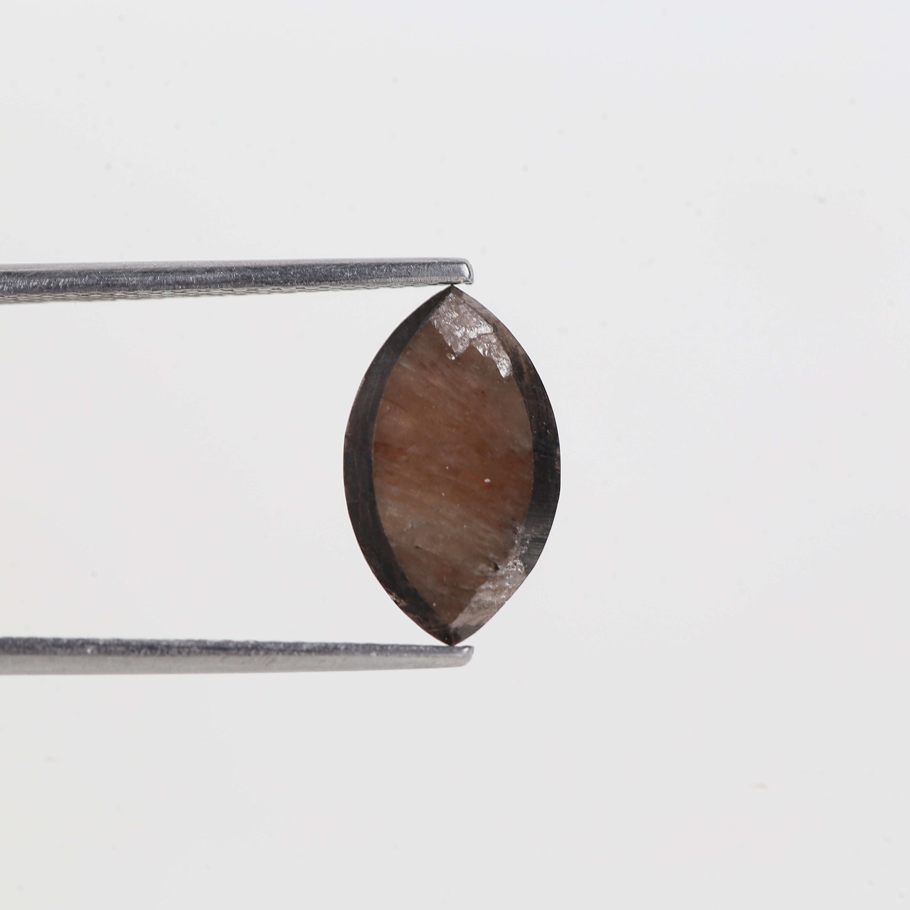 1.99 Carat Marquise Rose Cut Peach Brown Rustic Salt and Pepper Diamond