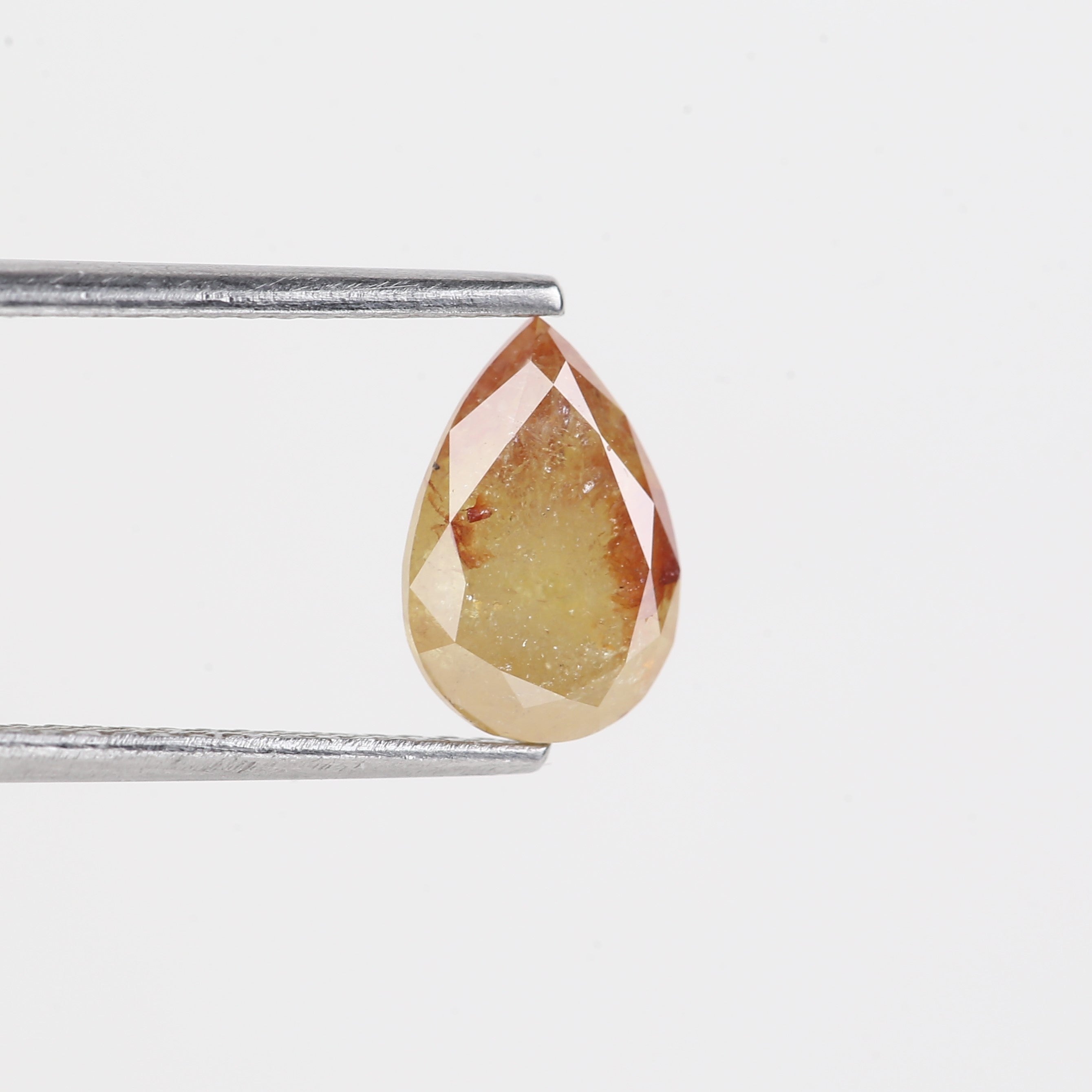 1.64 Carat Natural Pear Cut Yellow Red Salt And Pepper Diamond 9.10 MM