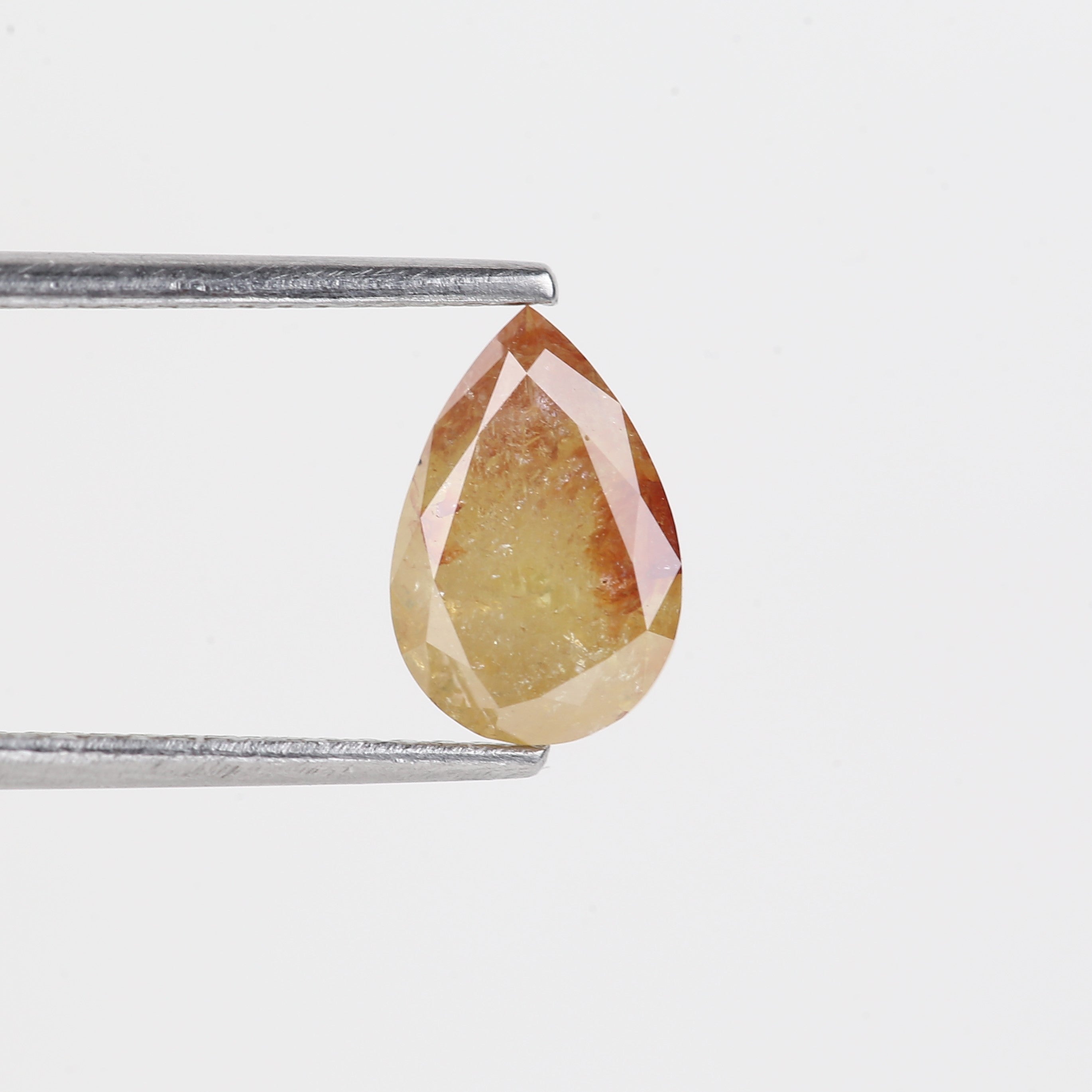 1.64 Carat Natural Pear Cut Yellow Red Salt And Pepper Diamond 9.10 MM