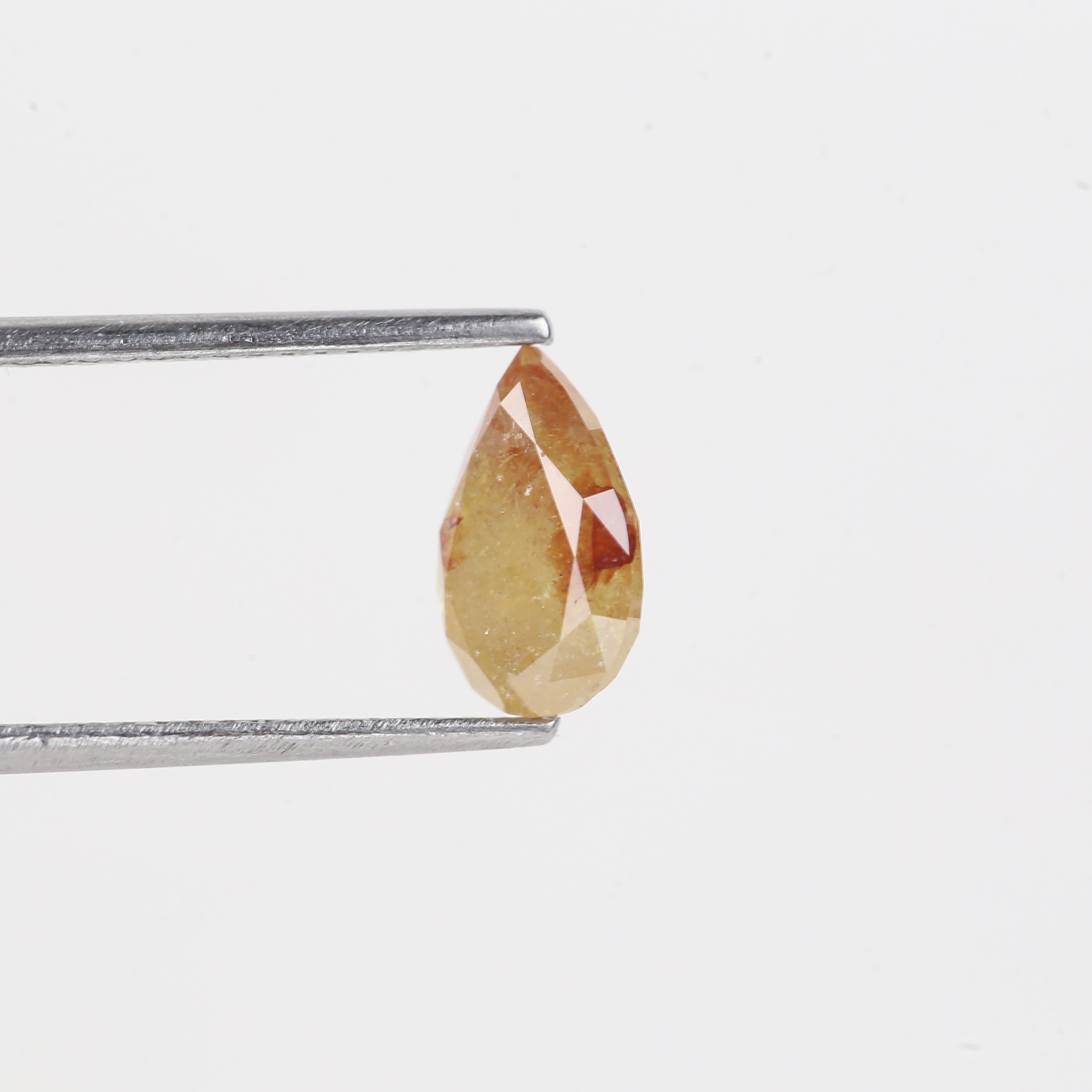 1.64 Carat Natural Pear Cut Yellow Red Salt And Pepper Diamond 9.10 MM