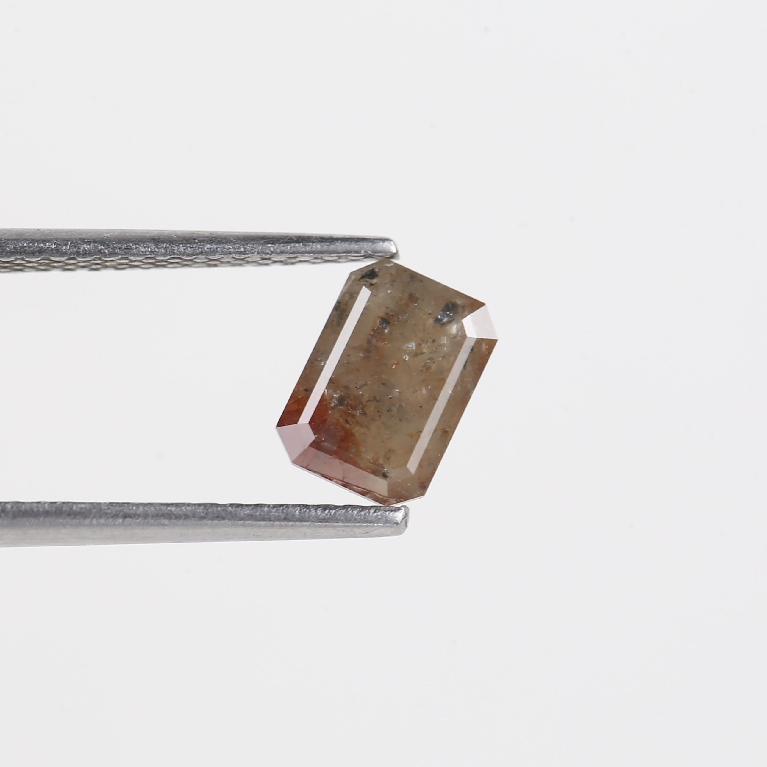 1 Carat Salt And Pepper Diamond Emerald Cut Natural 7.07 MM