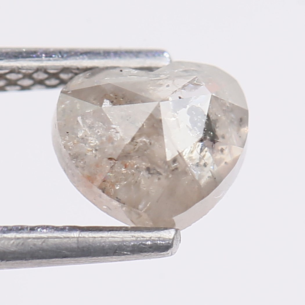 0.82 Carat Natural Salt And Pepper Heart Shape Diamond 5.46 MM