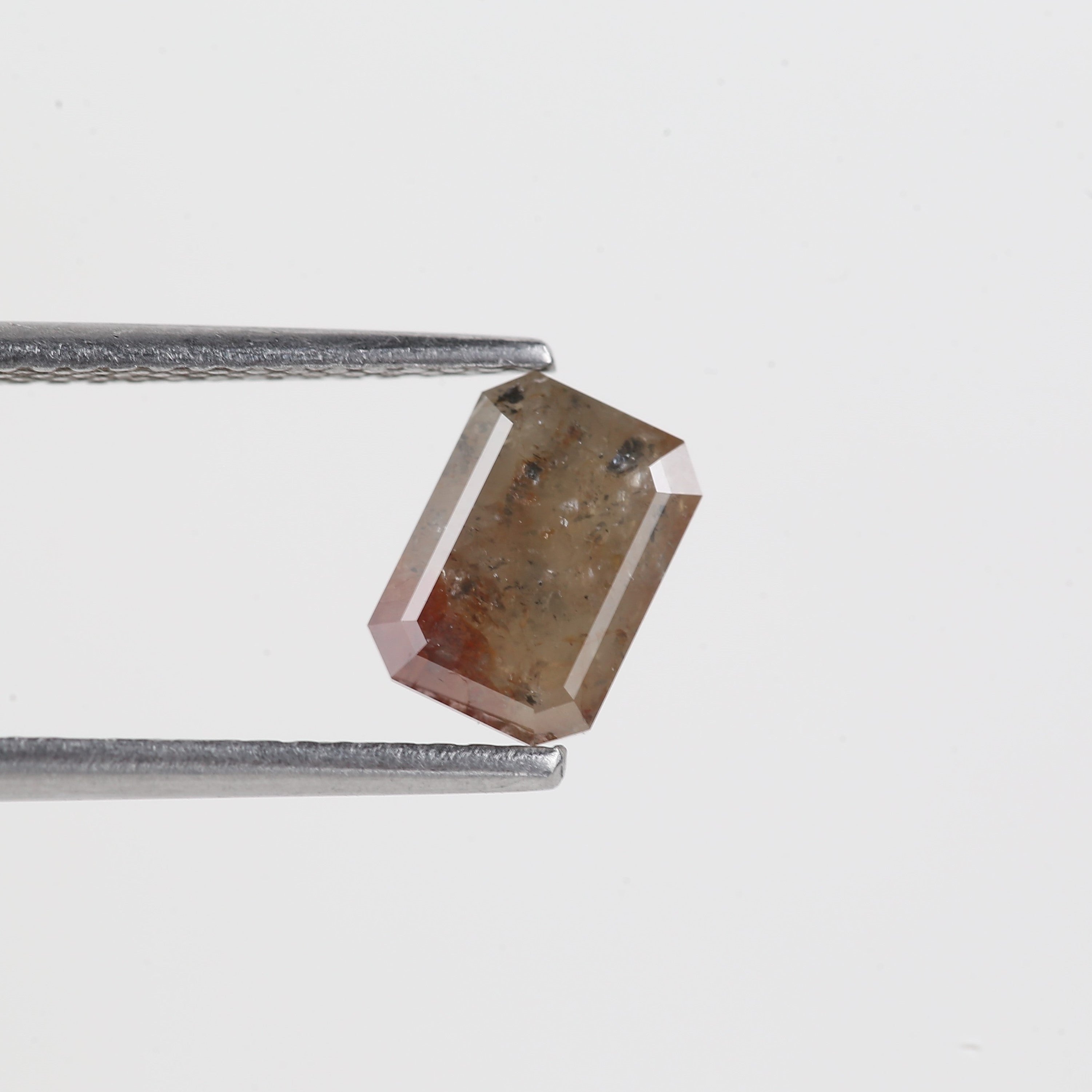 1 Carat Salt And Pepper Diamond Emerald Cut Natural 7.07 MM