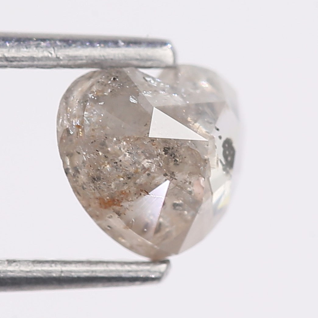 0.82 Carat Natural Salt And Pepper Heart Shape Diamond 5.46 MM