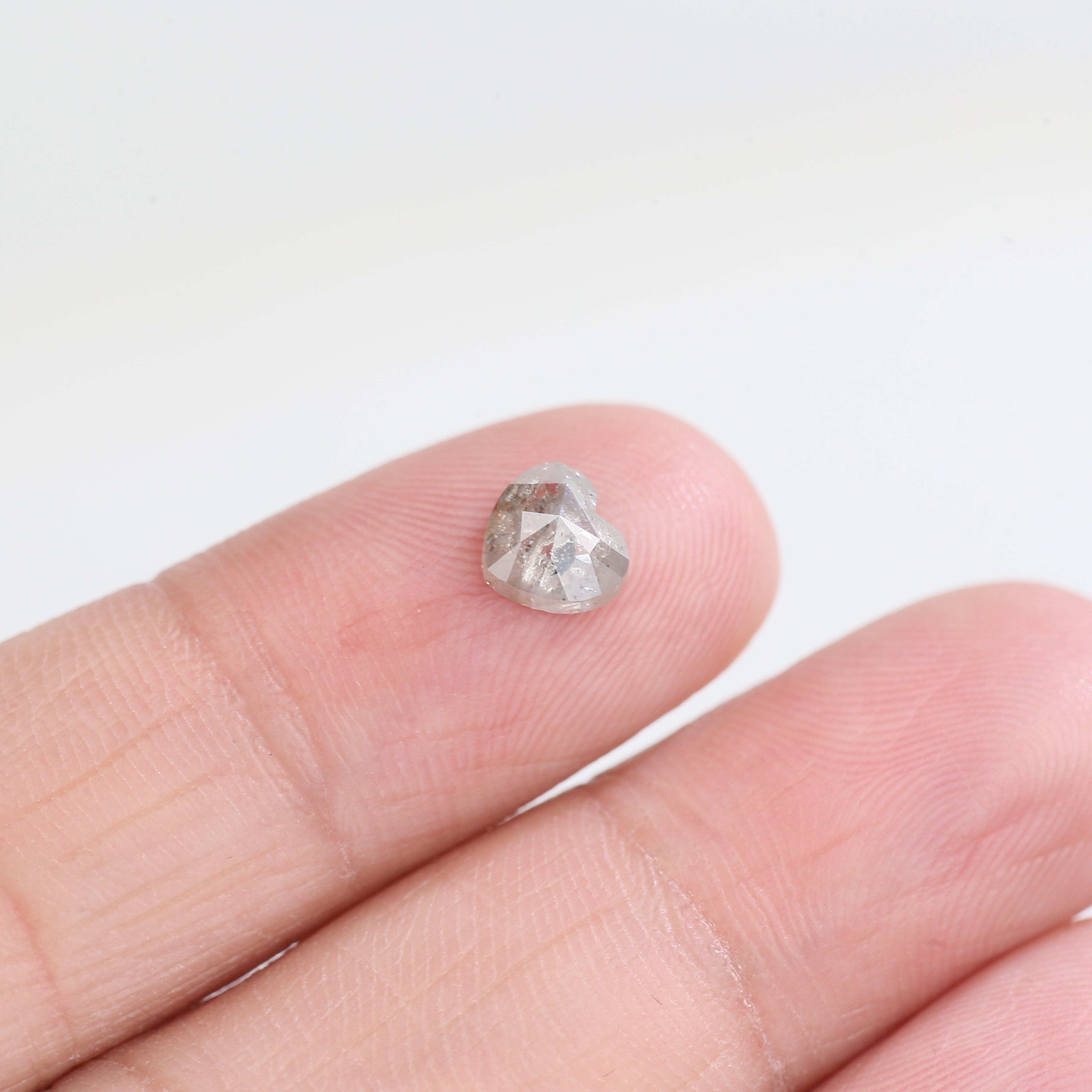 0.82 Carat Natural Salt And Pepper Heart Shape Diamond 5.46 MM