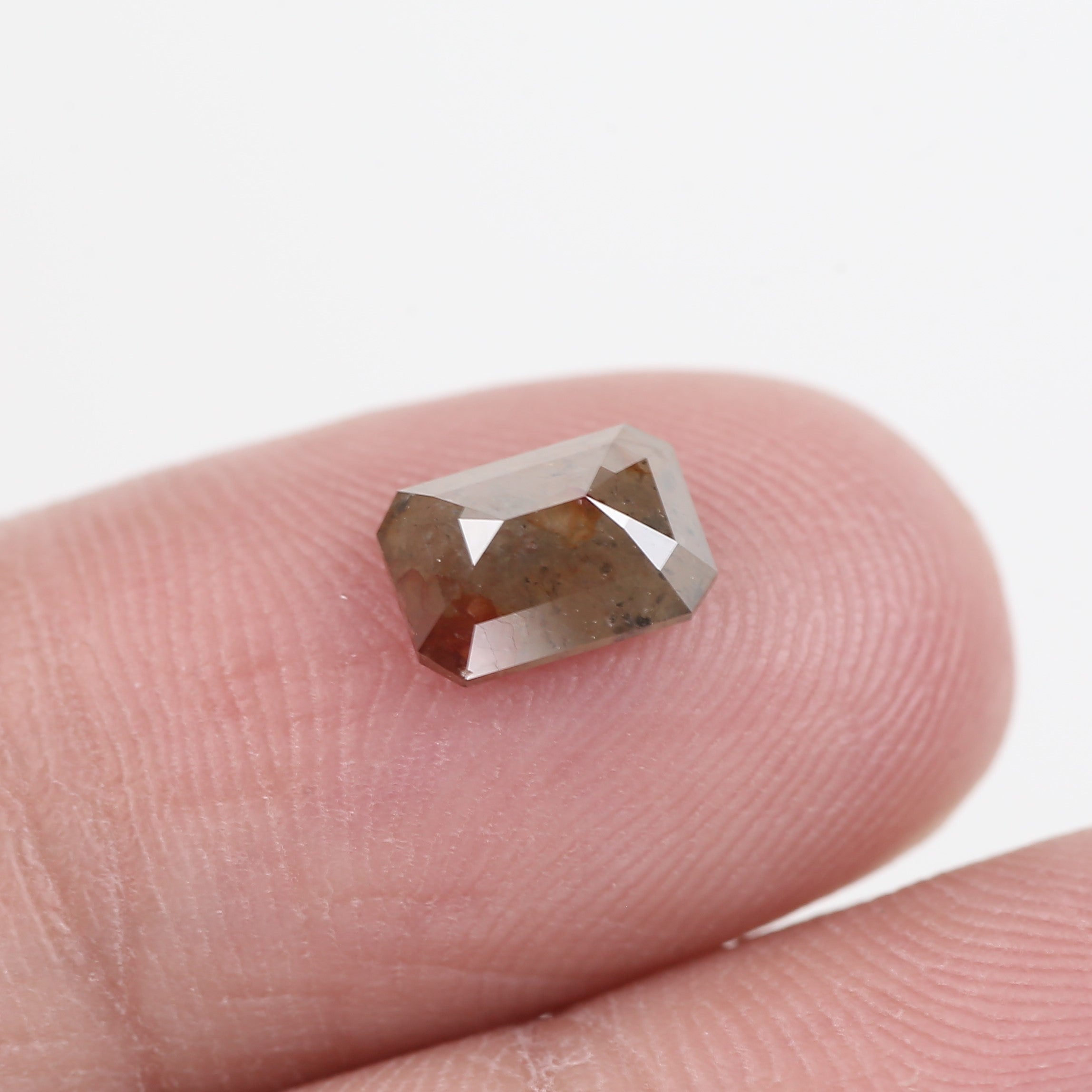 1 Carat Salt And Pepper Diamond Emerald Cut Natural 7.07 MM