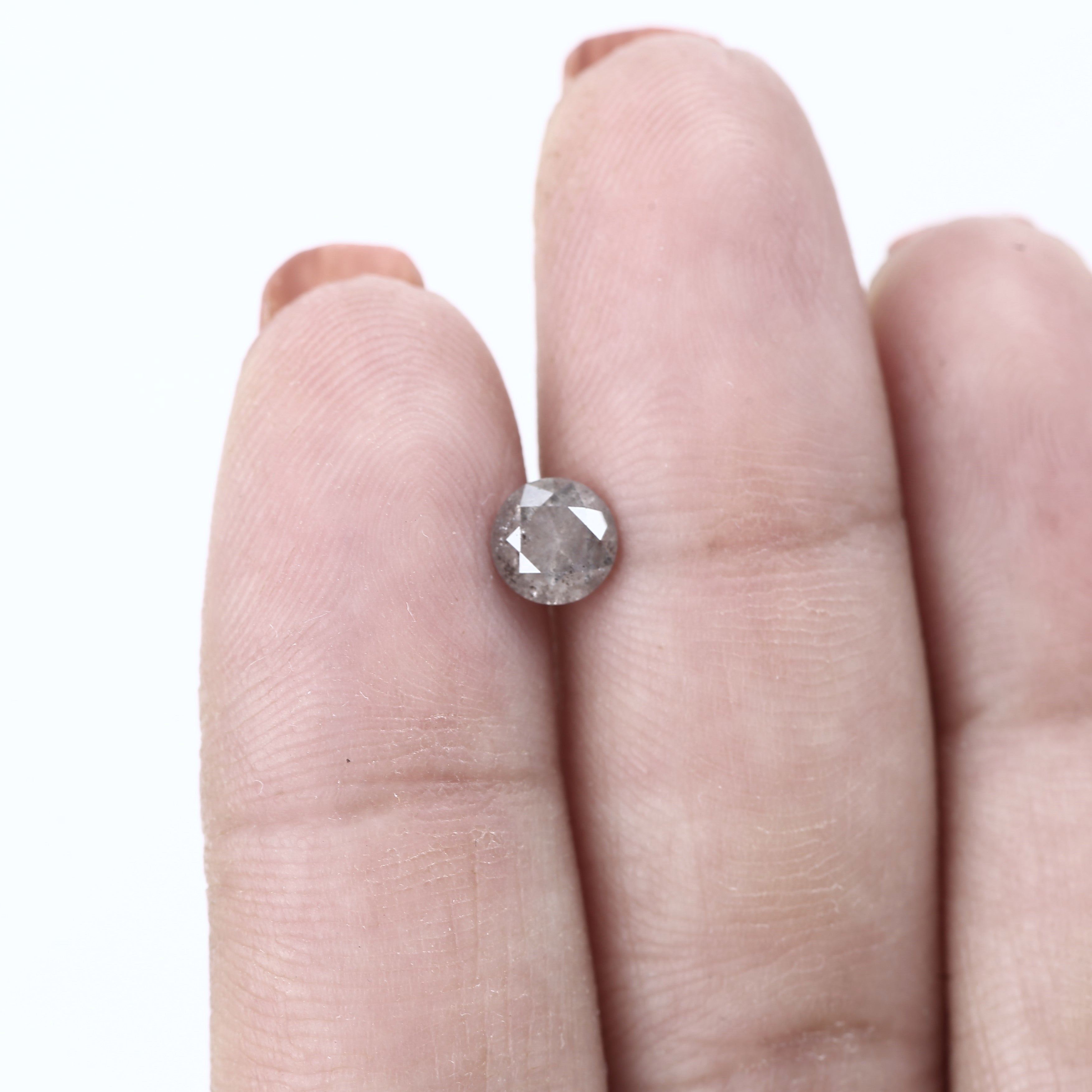 0.75ct Speckled Diamond Natural Gray Round Cut Loose 5.48 MM