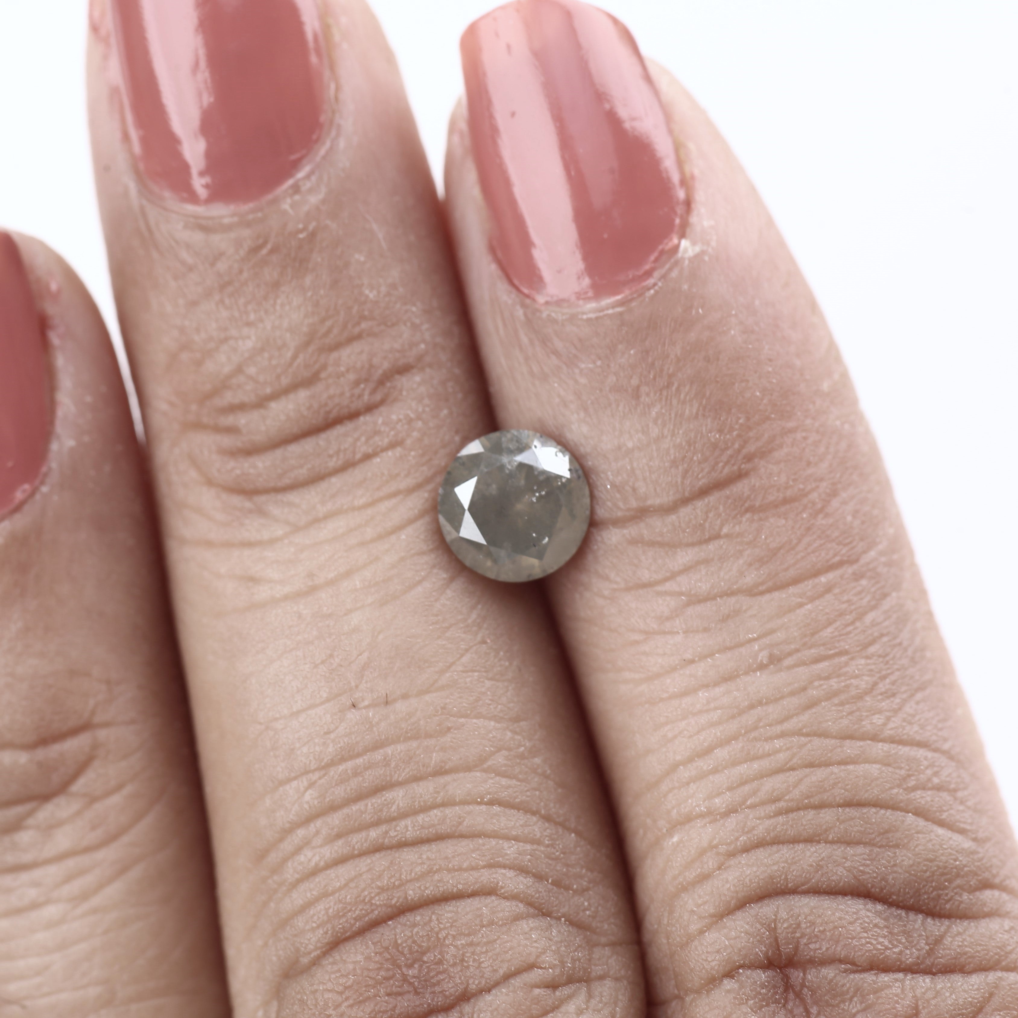 1.03ct Natural Celestial Stormy Gray Salt and Pepper Diamond 6.4 MM