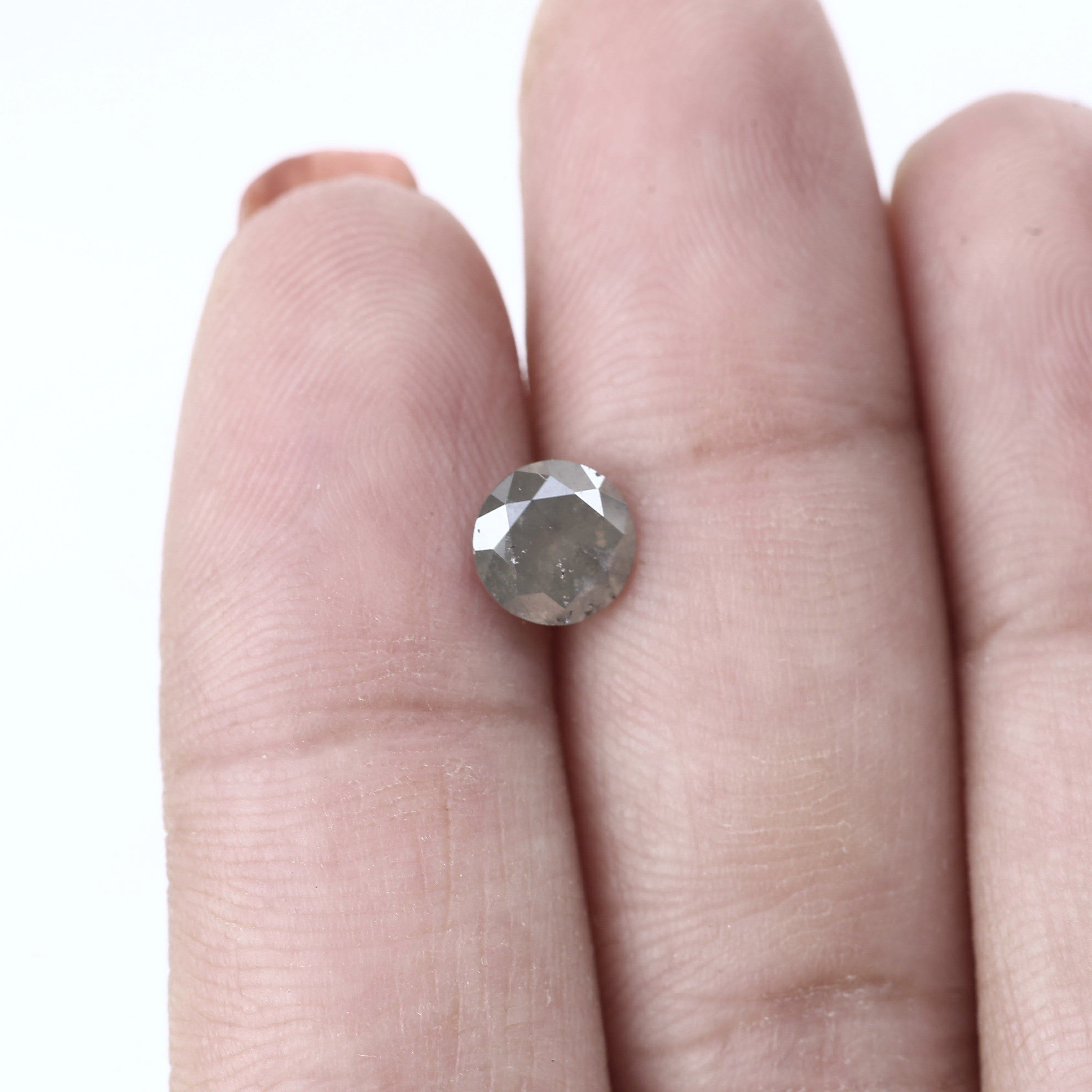 1.03ct Natural Celestial Stormy Gray Salt and Pepper Diamond 6.4 MM