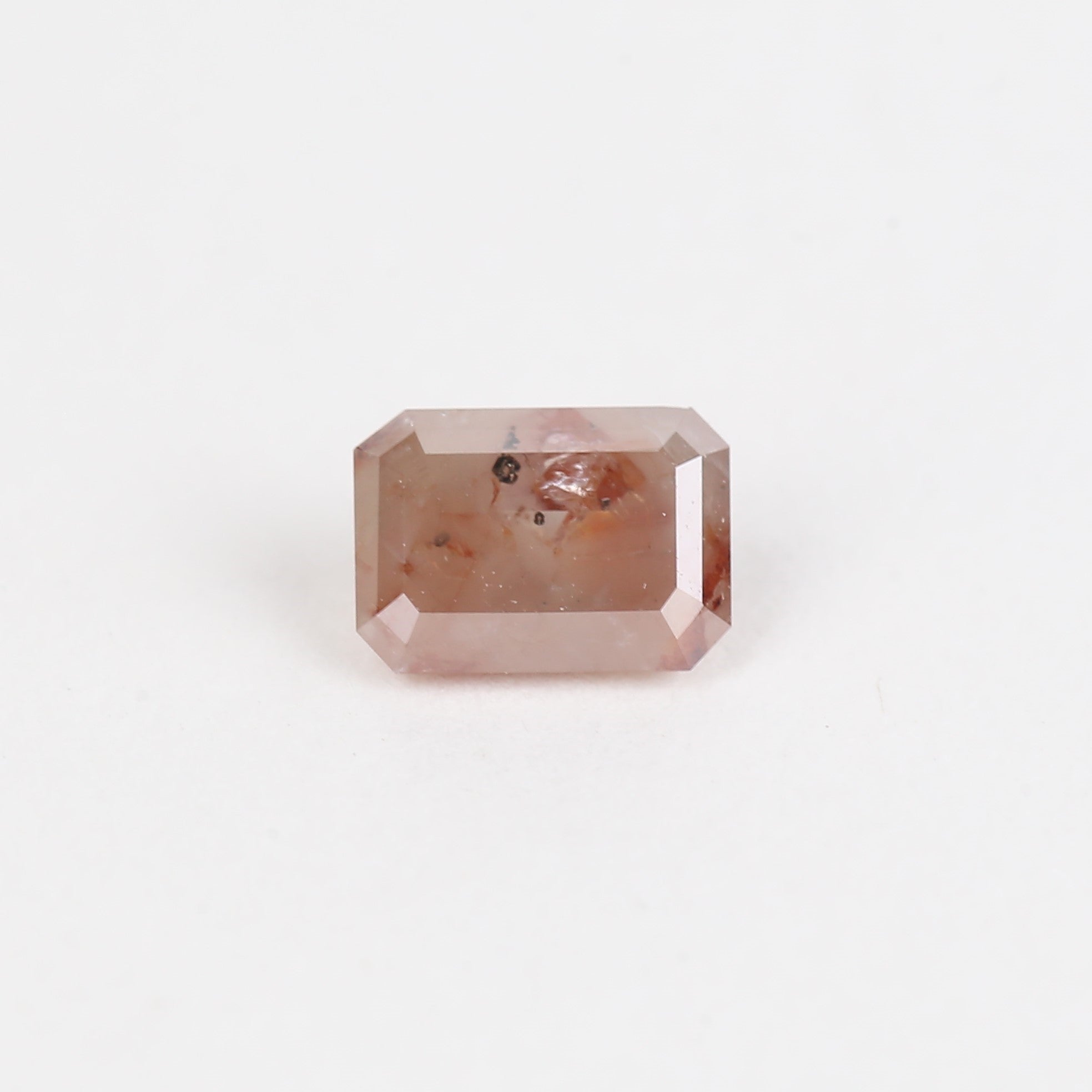 1 Carat Orange Emerald Cut Diamond Salt and Pepper Natural 6.98 MM