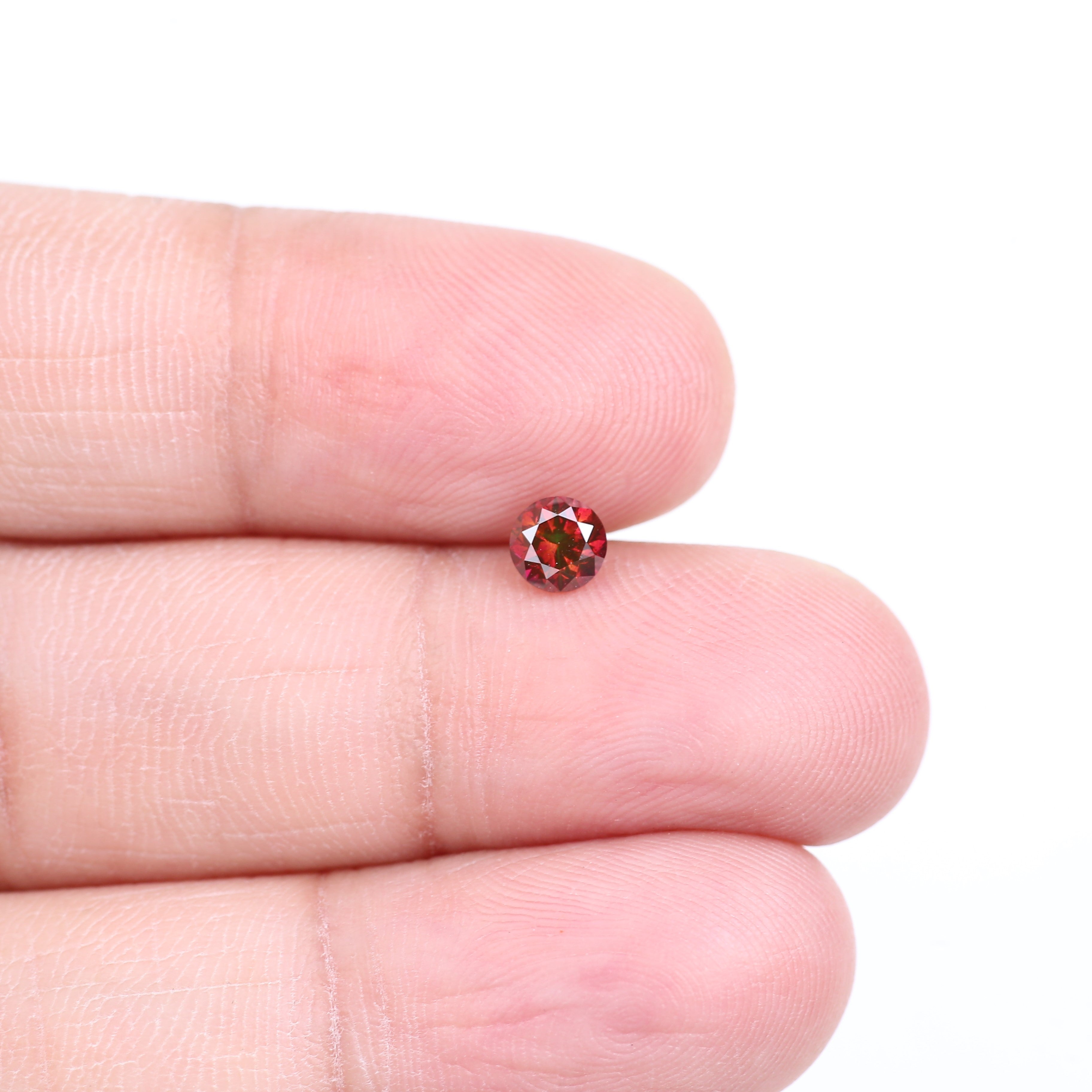 0.32 Carat Natural Fancy Pink Red Salt and Pepper Diamond 4.4 MM