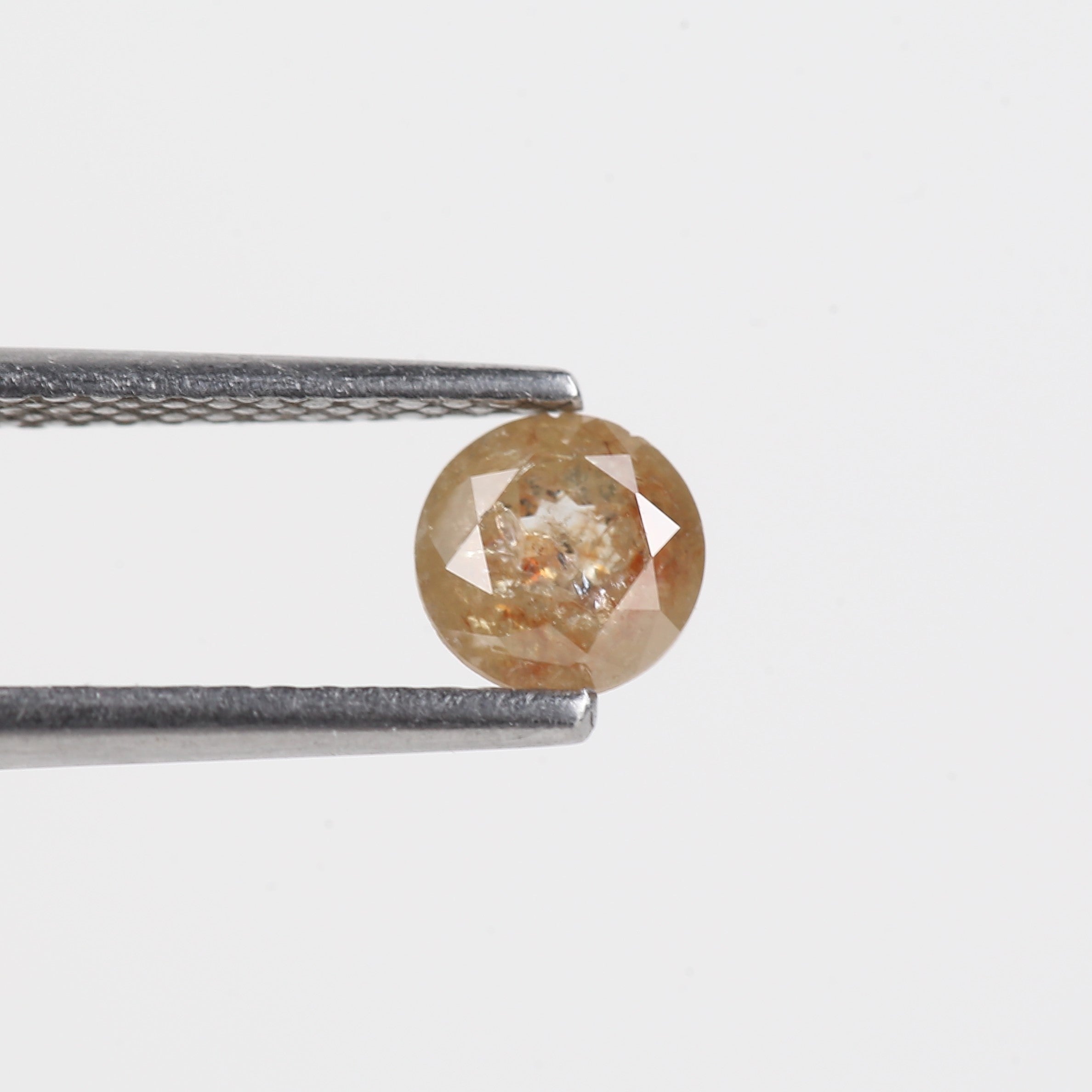 0.55 Carat Salt And Pepper Diamond Orange Round Brilliant Cut Diamond 4.95 MM