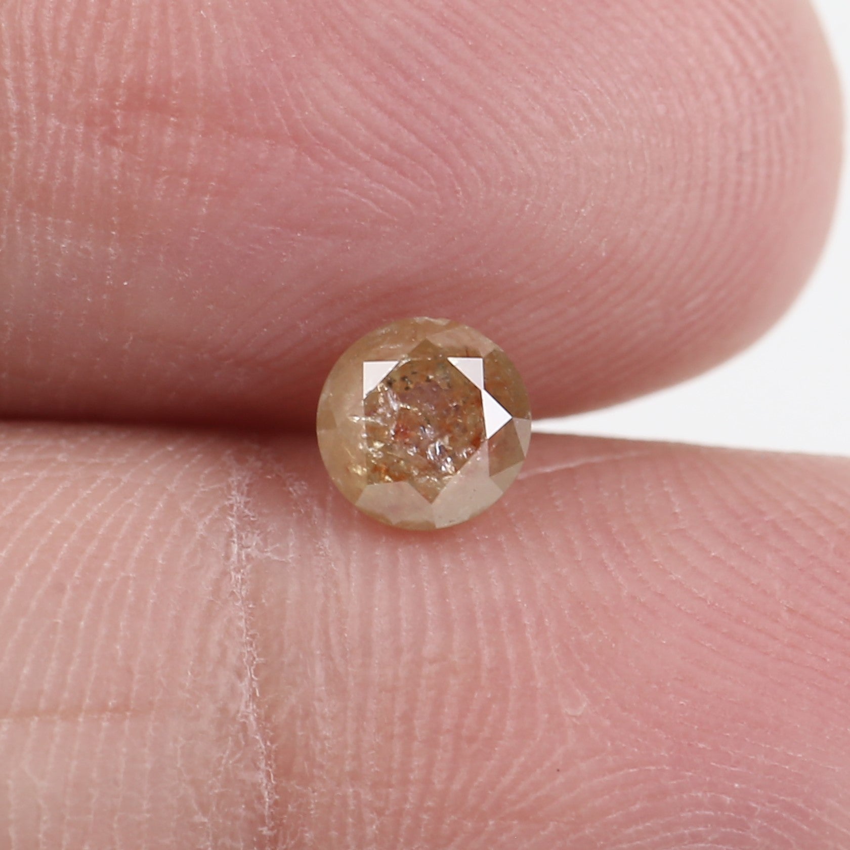 0.55 Carat Salt And Pepper Diamond Orange Round Brilliant Cut Diamond 4.95 MM