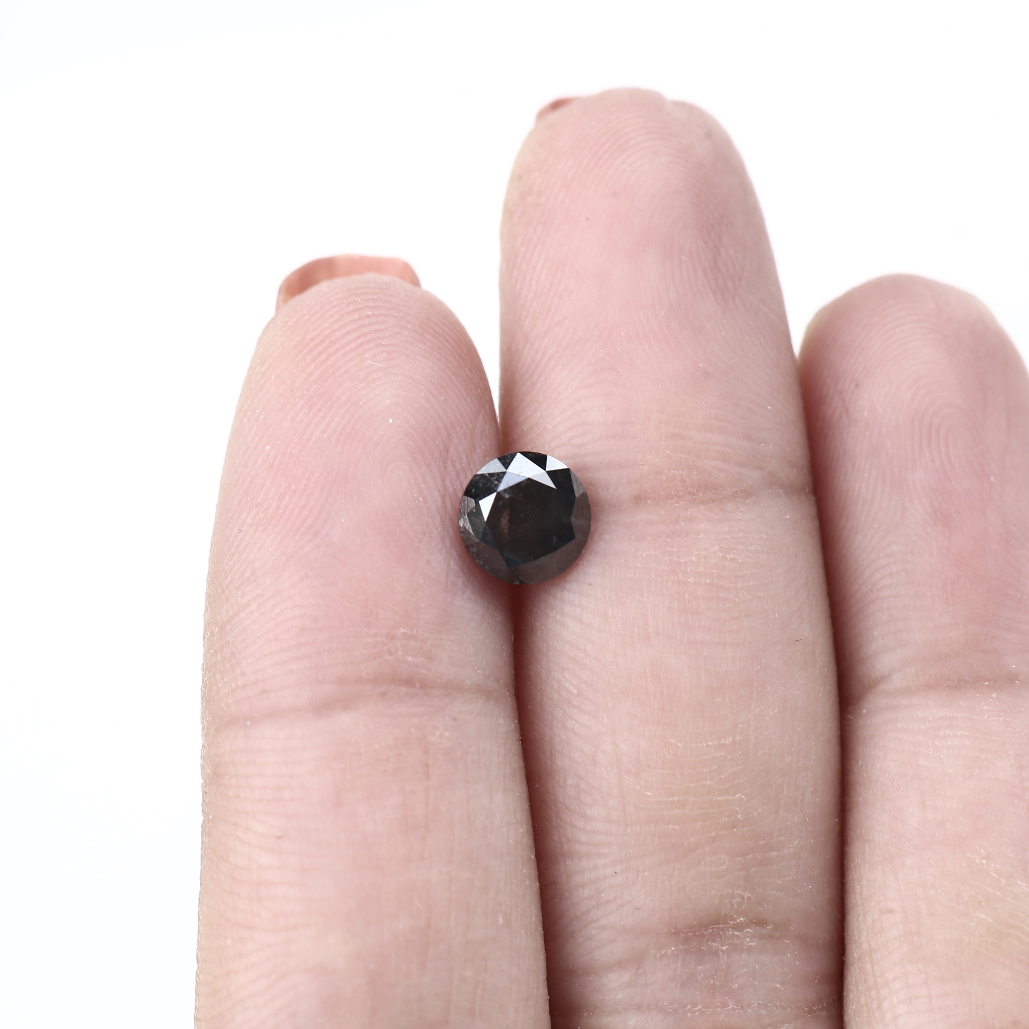 1.30ct Natural Round Shape Black Salt and Pepper Diamond 6.6 MM
