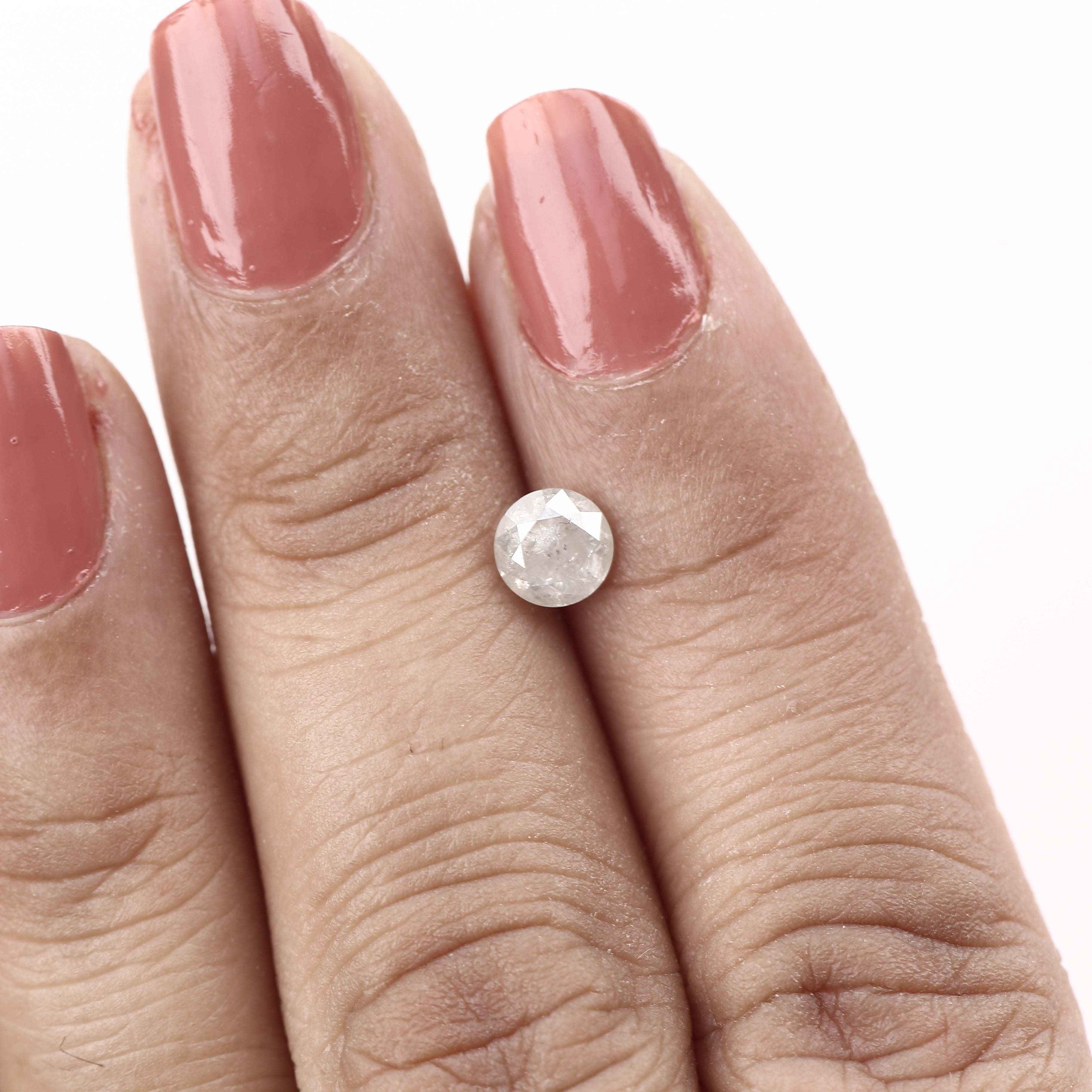 0.66 Carat Opalescent Salt and Pepper Round Shape Diamond 5.3 MM
