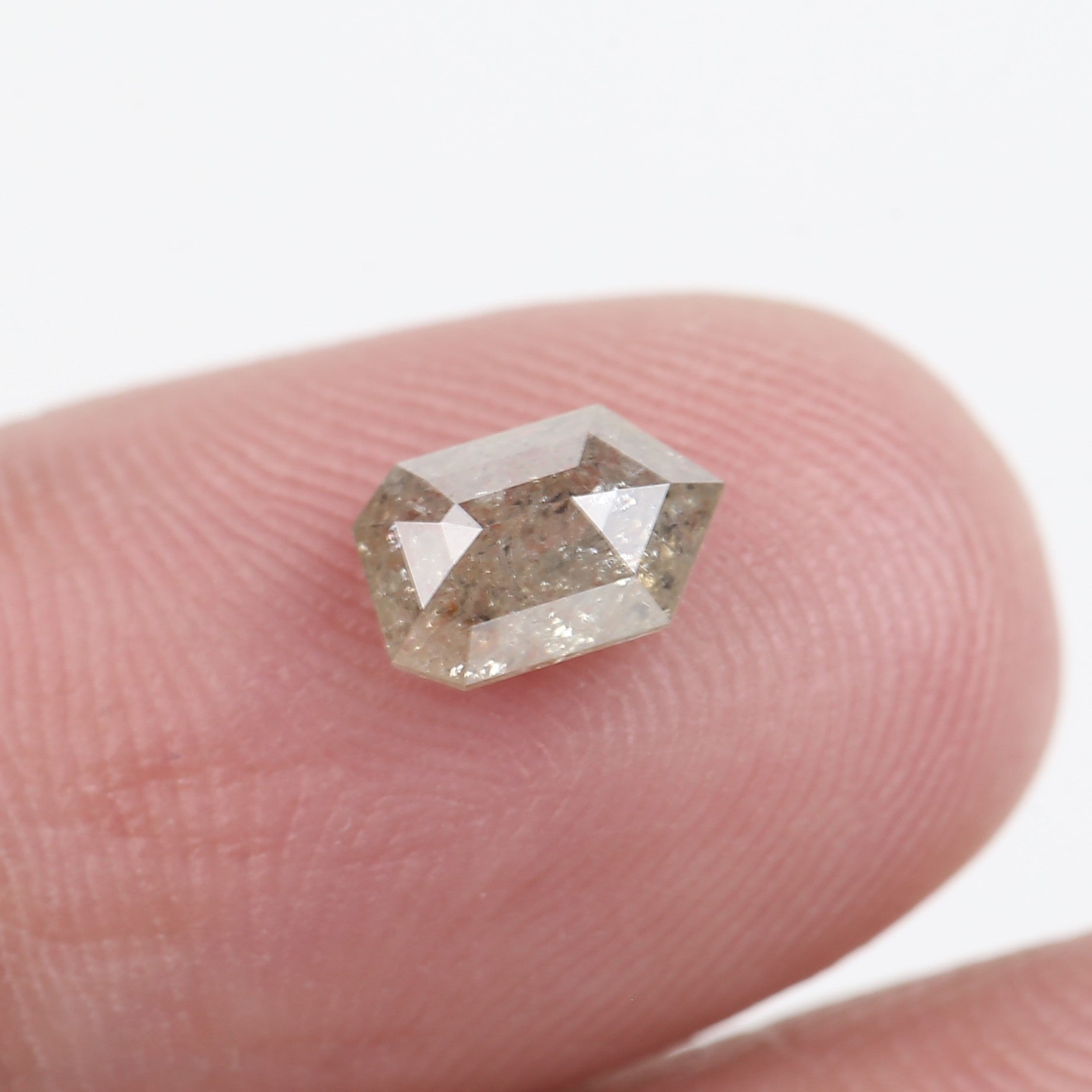 0.86 Carat Bullet Cut Diamond Salt And Pepper Natural Diamond 6.91 MM