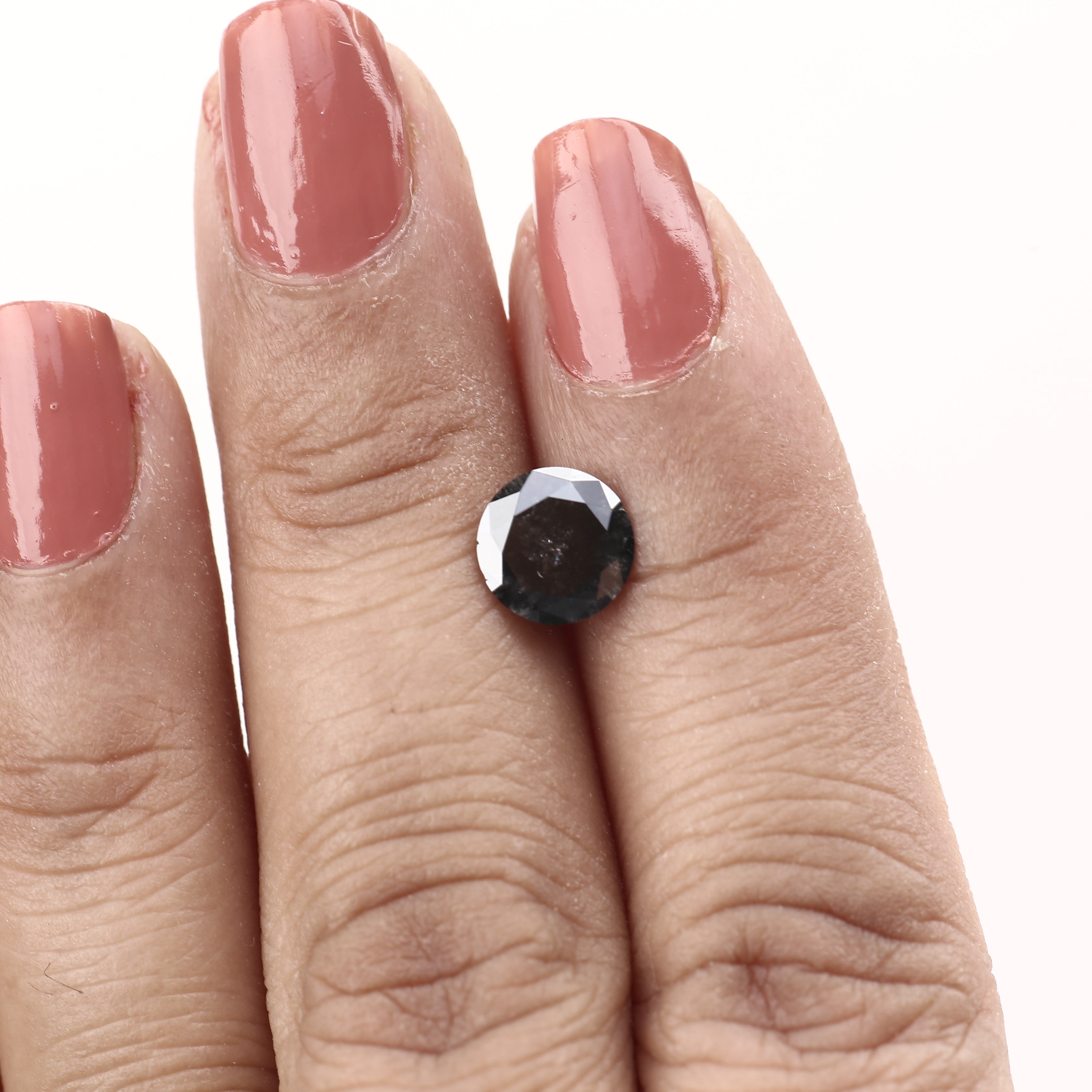 1.29 Carat Fancy Black Round Brilliant Diamond 7.6 MM