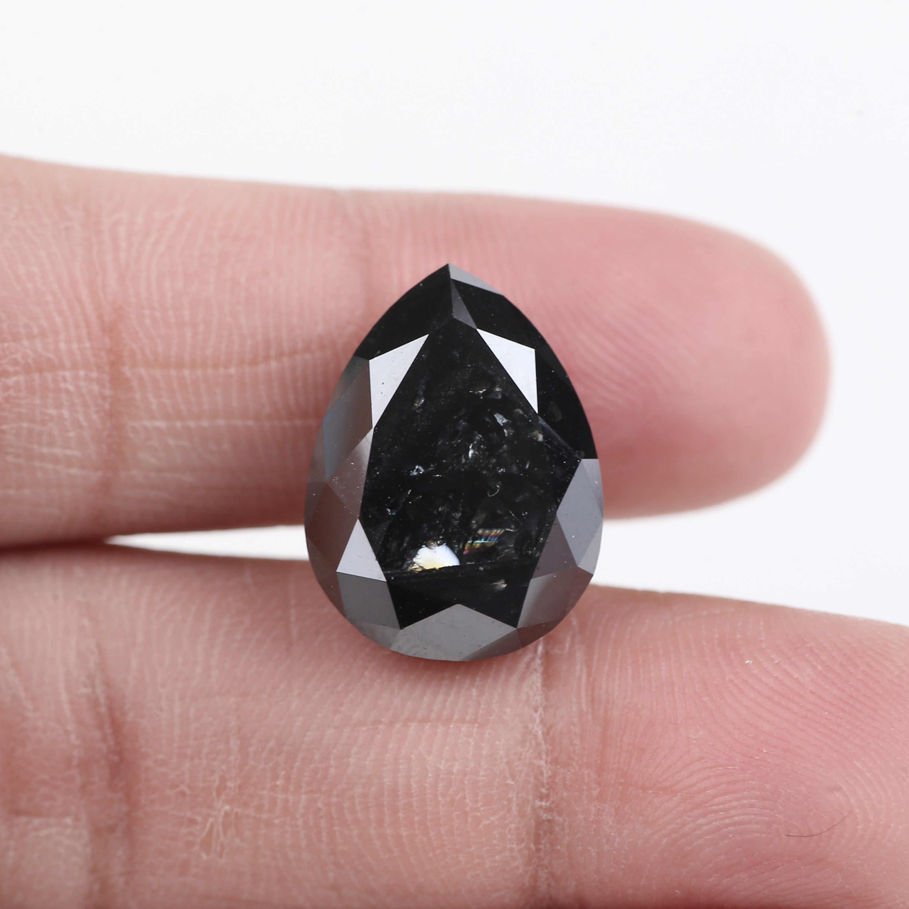 16 Carat Pear Black Diamond Natural Loose Diamond 17.82 MM