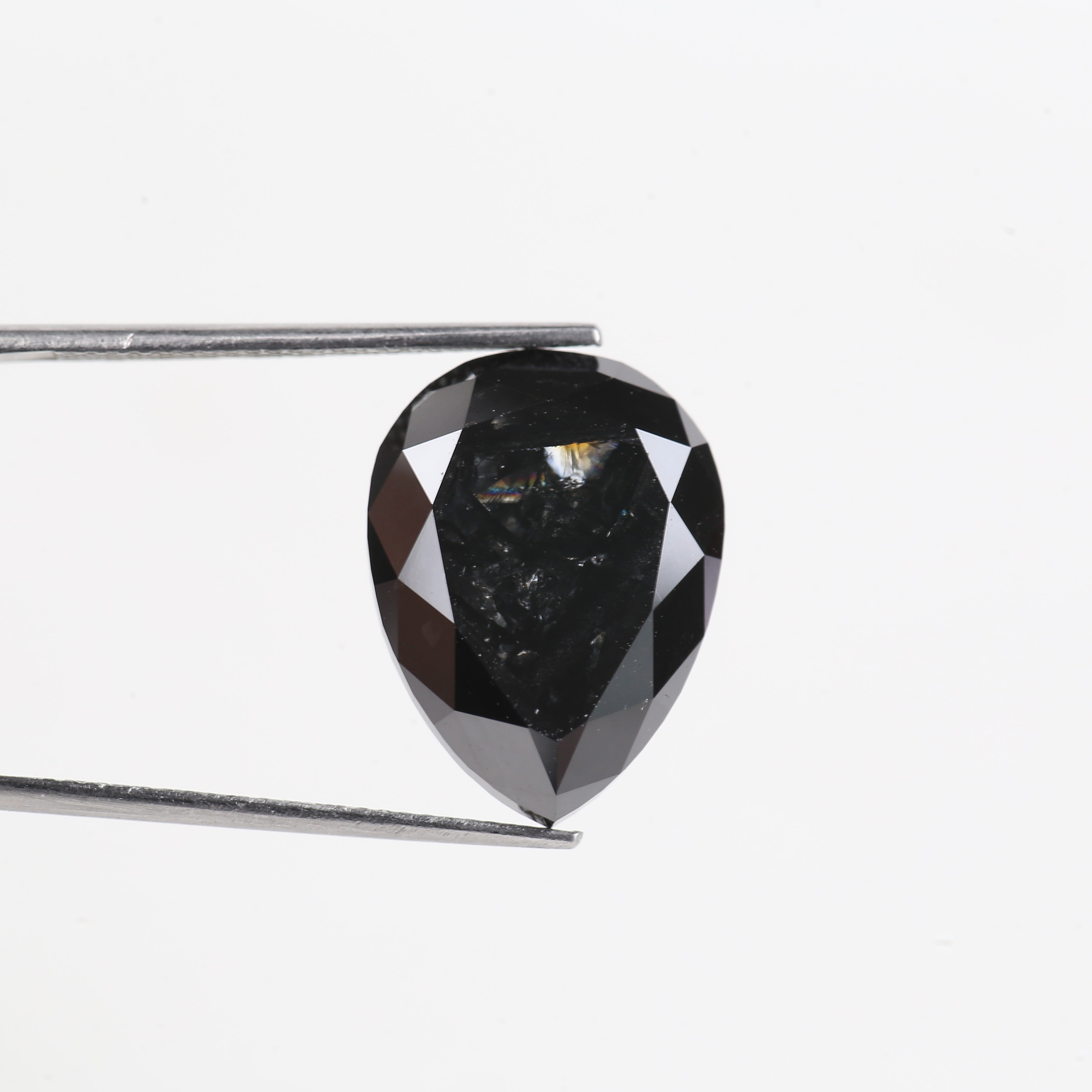 16 Carat Pear Black Diamond Natural Loose Diamond 17.82 MM