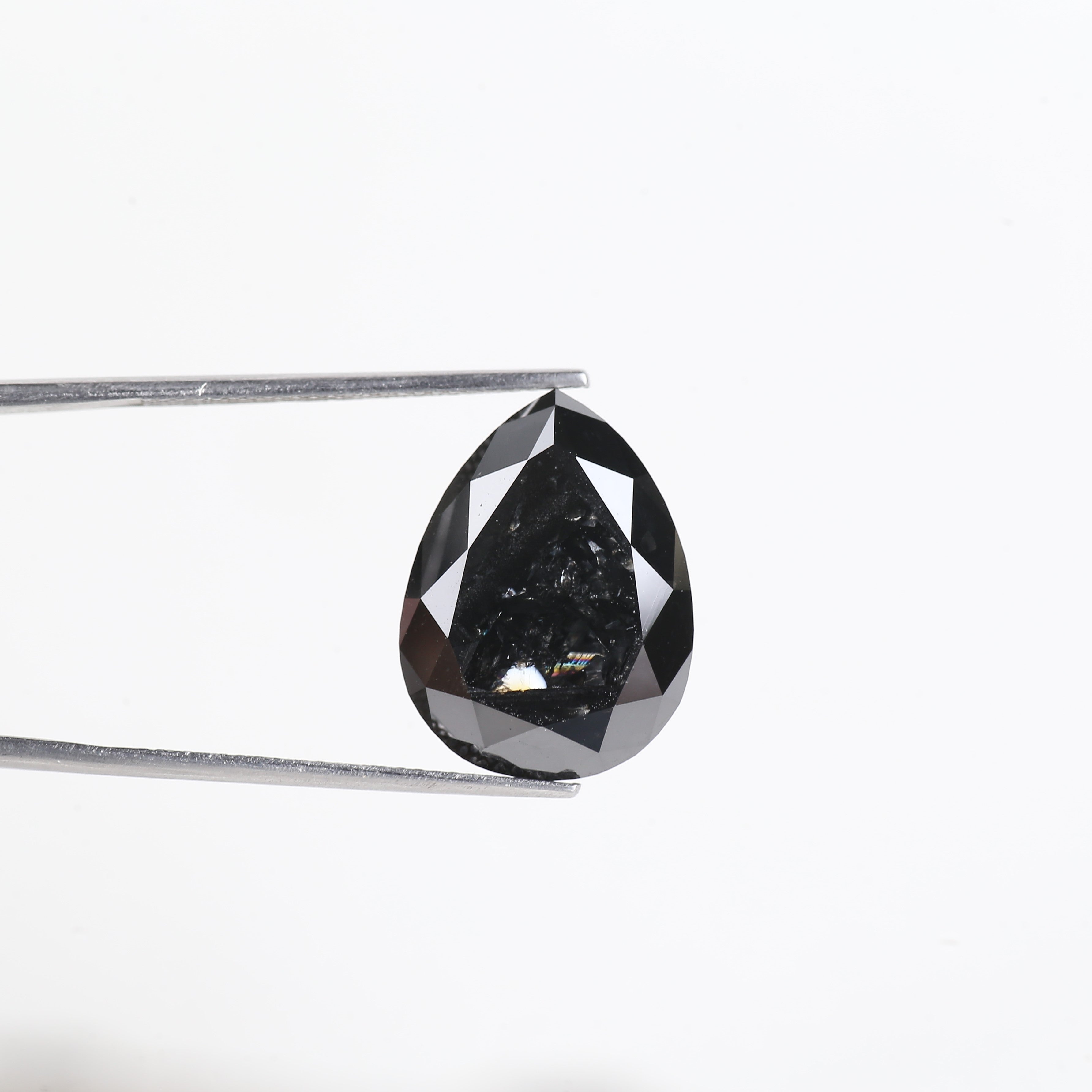 16 Carat Pear Black Diamond Natural Loose Diamond 17.82 MM
