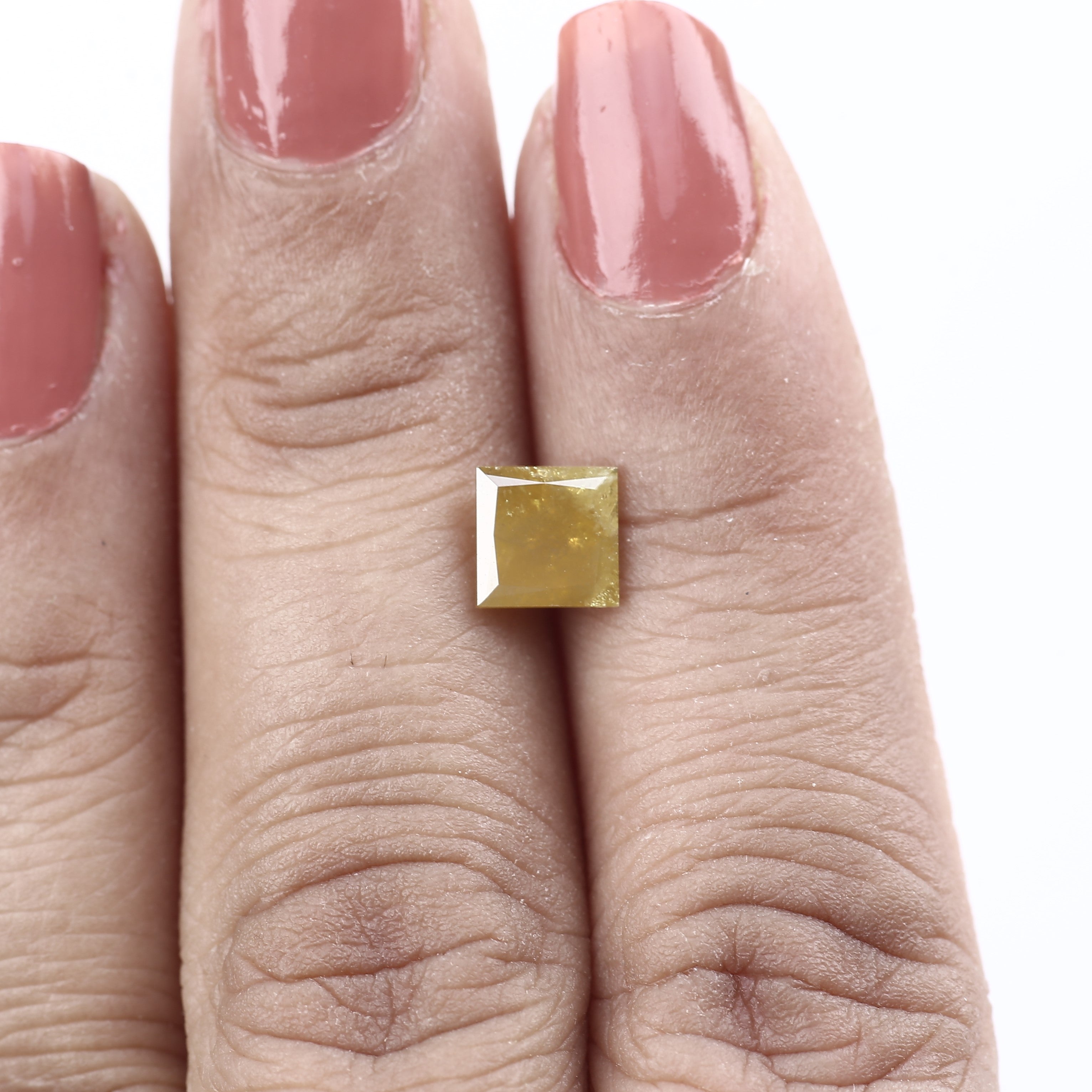 1.31 Carat Natural Princess Cut Fancy Yellow Diamond 6 MM