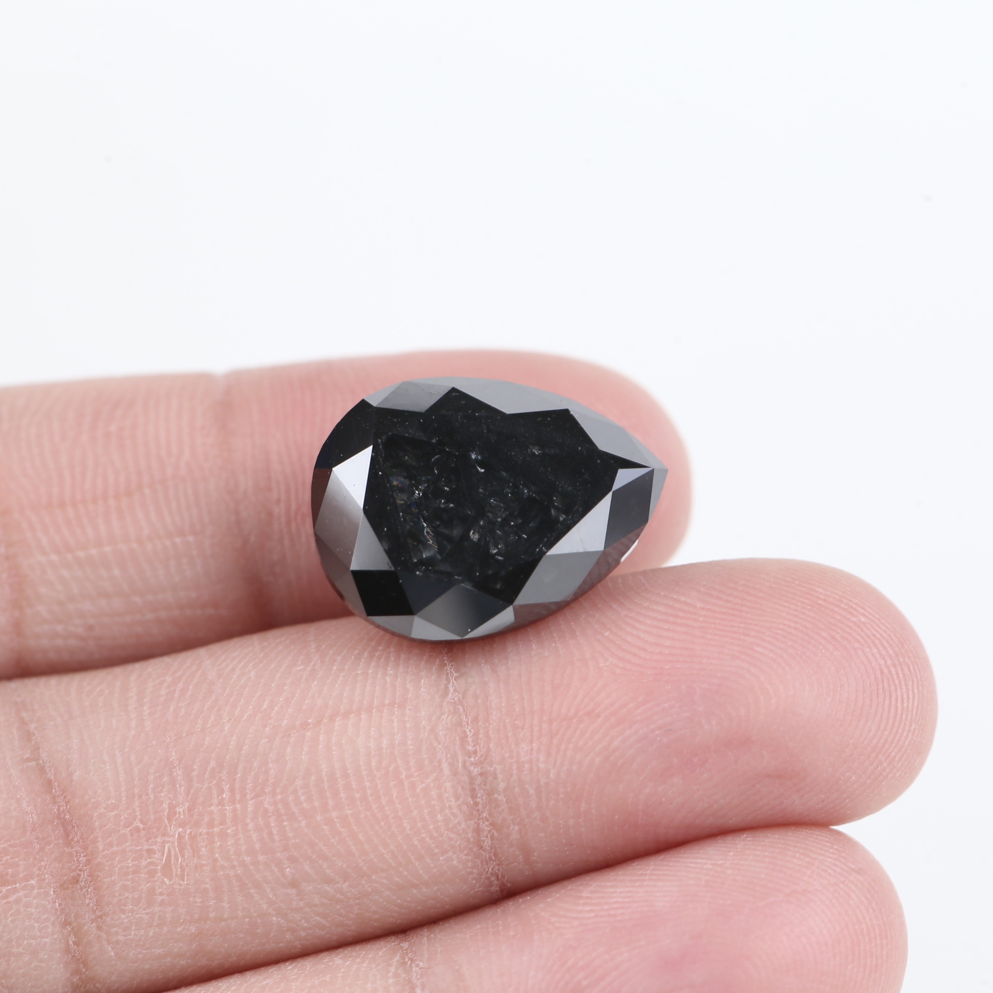 16 Carat Pear Black Diamond Natural Loose Diamond 17.82 MM