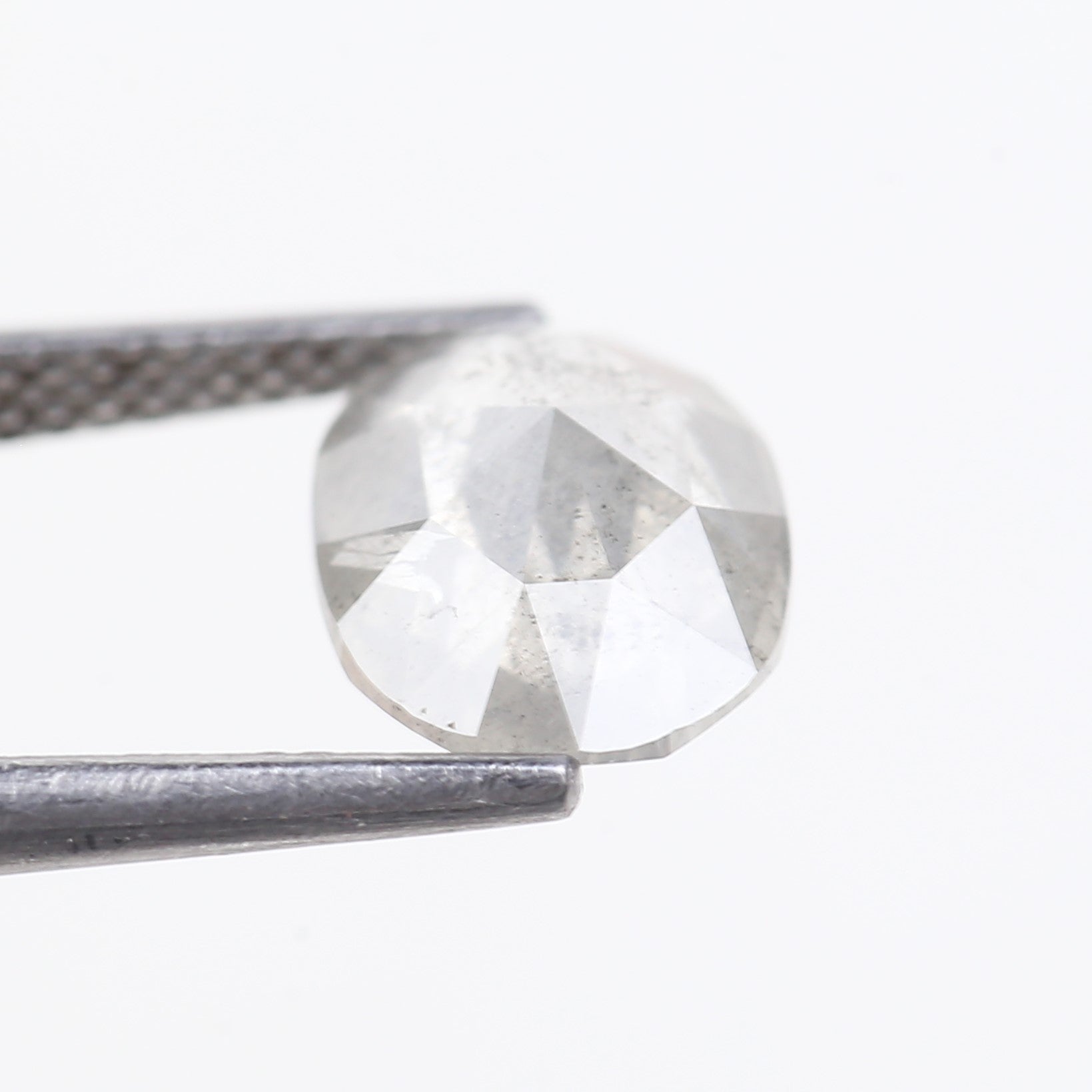2.18 Carat Natural Oval Rose Cut Salt and Pepper Diamond 10.44 MM