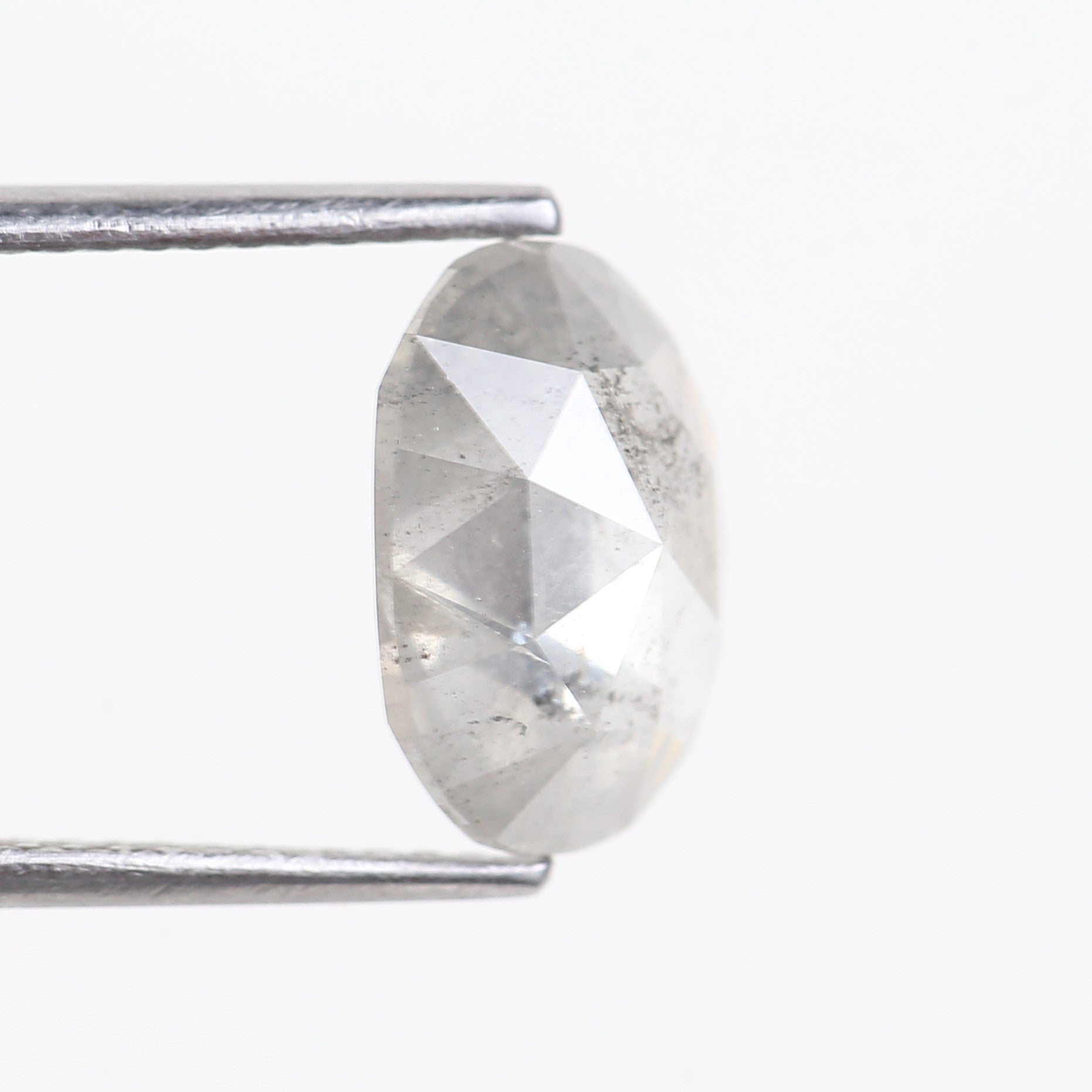 2.18 Carat Natural Oval Rose Cut Salt and Pepper Diamond 10.44 MM
