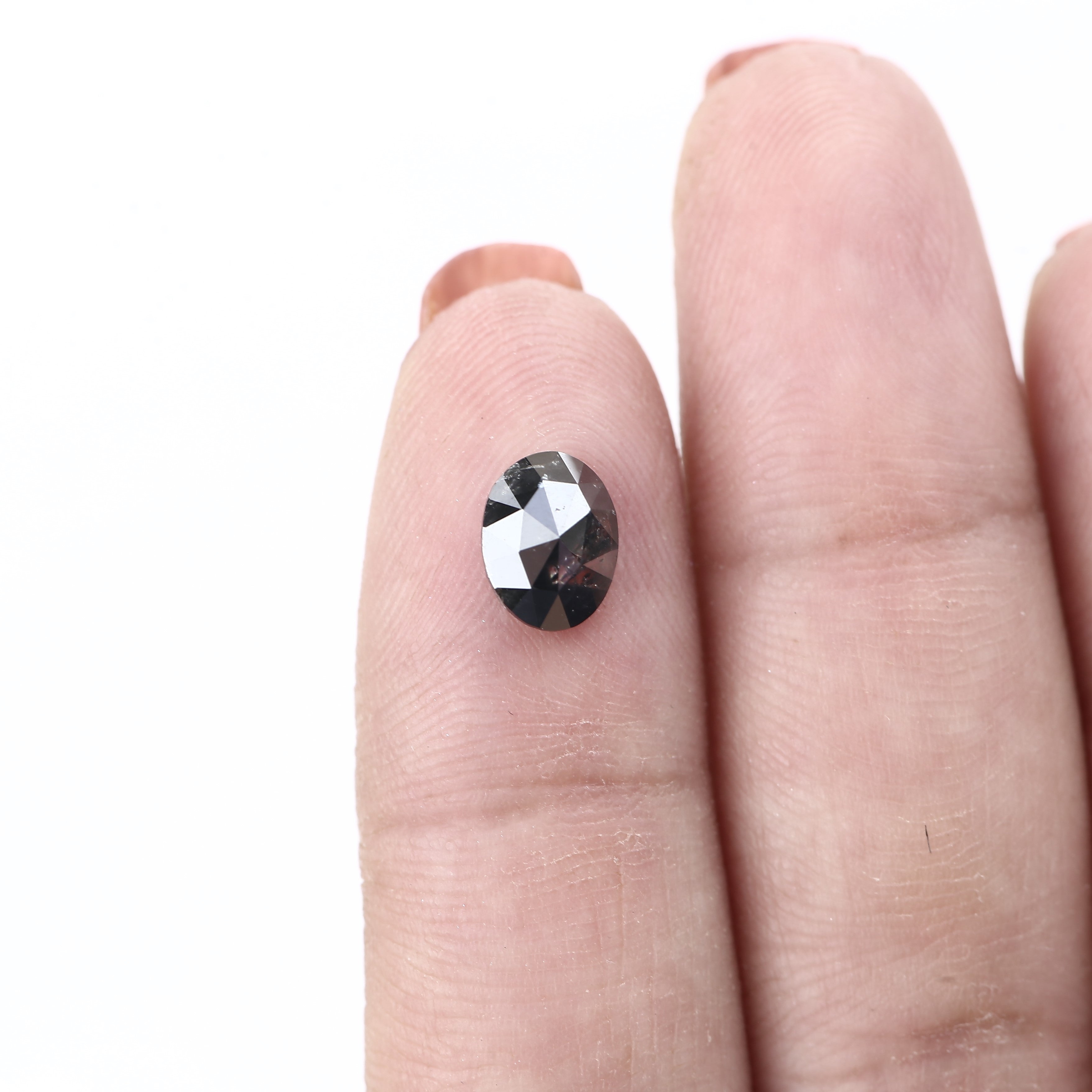 1.20 Carat Oval Double Cut Natural Loose Salt and Pepper Diamond 7.8 MM