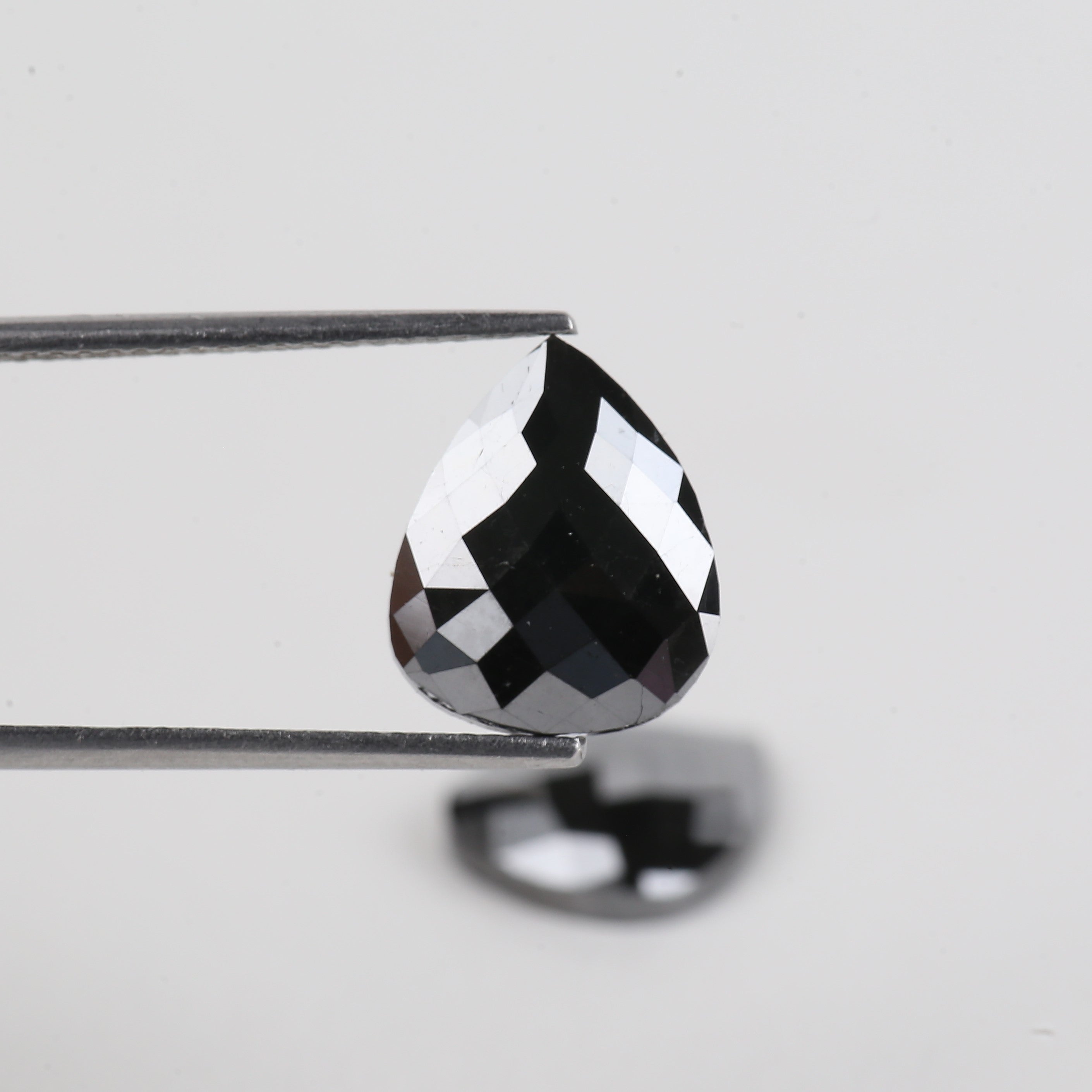 5.87 Carat Pear Checker Cut Natural Black Diamond Pair 11.63 MM