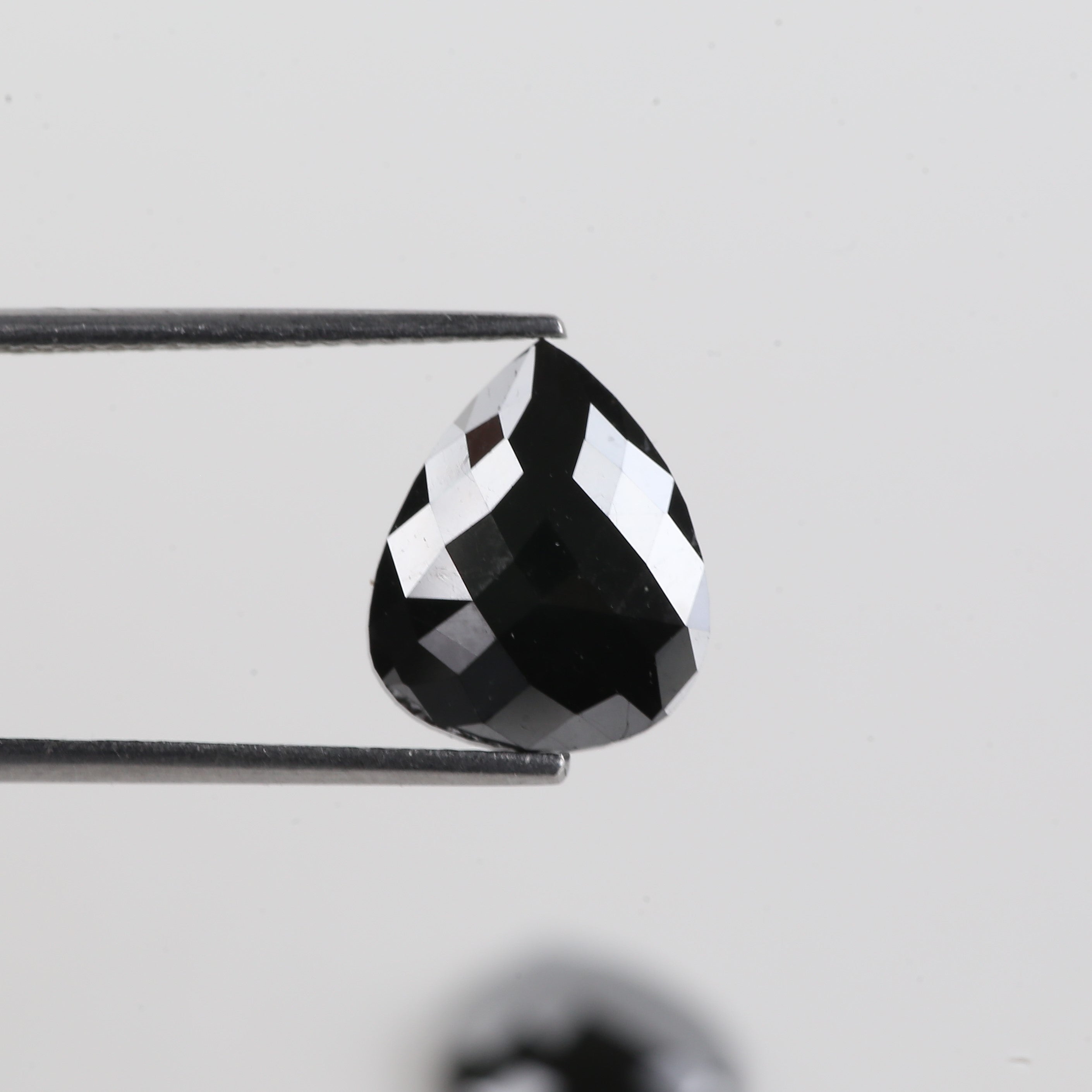 5.87 Carat Pear Checker Cut Natural Black Diamond Pair 11.63 MM