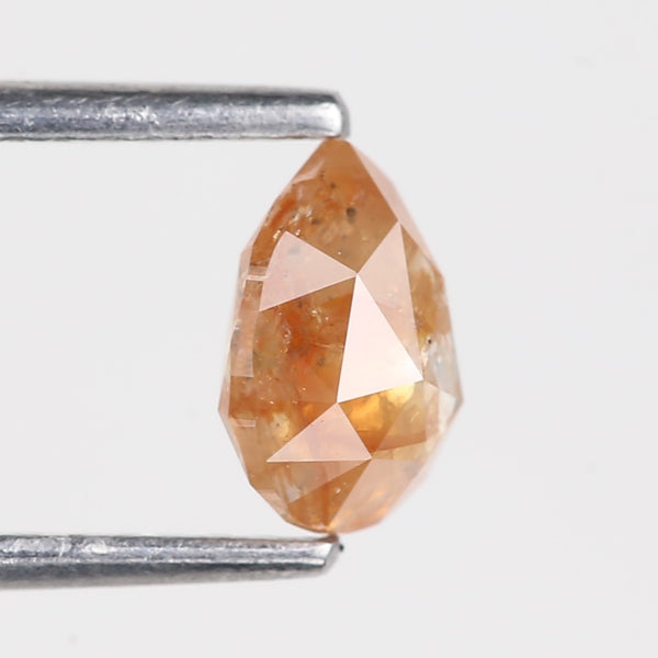 0.90 Carat Natural Salt And Pepper Pear Cut Orange Diamond 6.84 MM