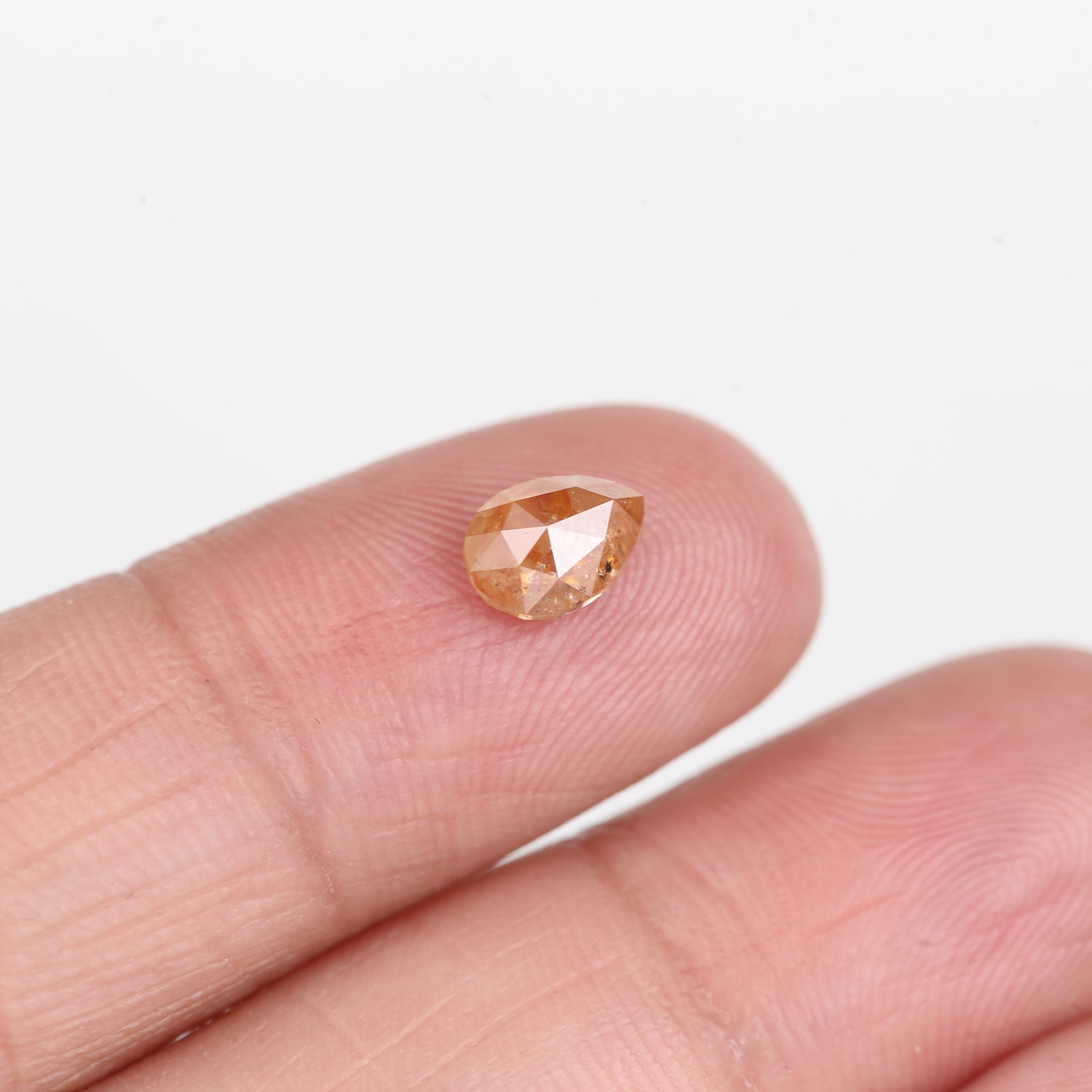 0.90 Carat Natural Salt And Pepper Pear Cut Orange Diamond 6.84 MM