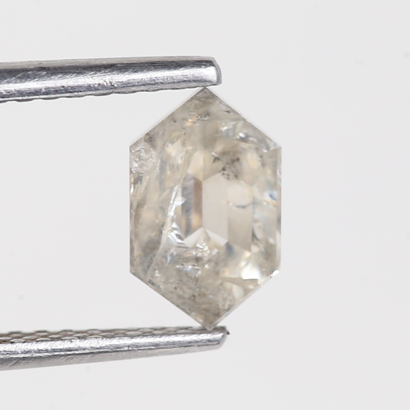 0.80 Carat Natural Salt And Pepper Hexagon Icy Diamond 7.65 MM