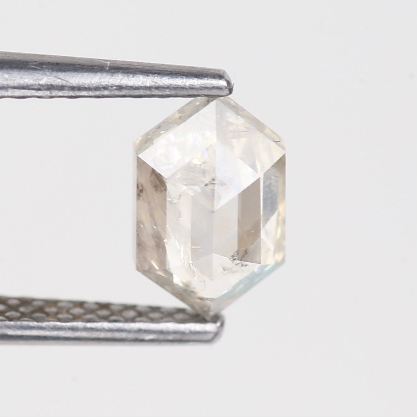 0.80 Carat Natural Salt And Pepper Hexagon Icy Diamond 7.65 MM