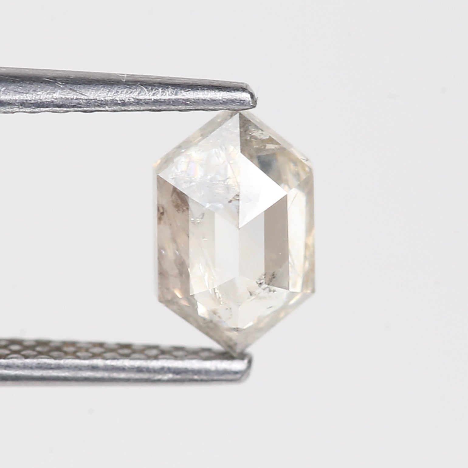 0.80 Carat Natural Salt And Pepper Hexagon Icy Diamond 7.65 MM
