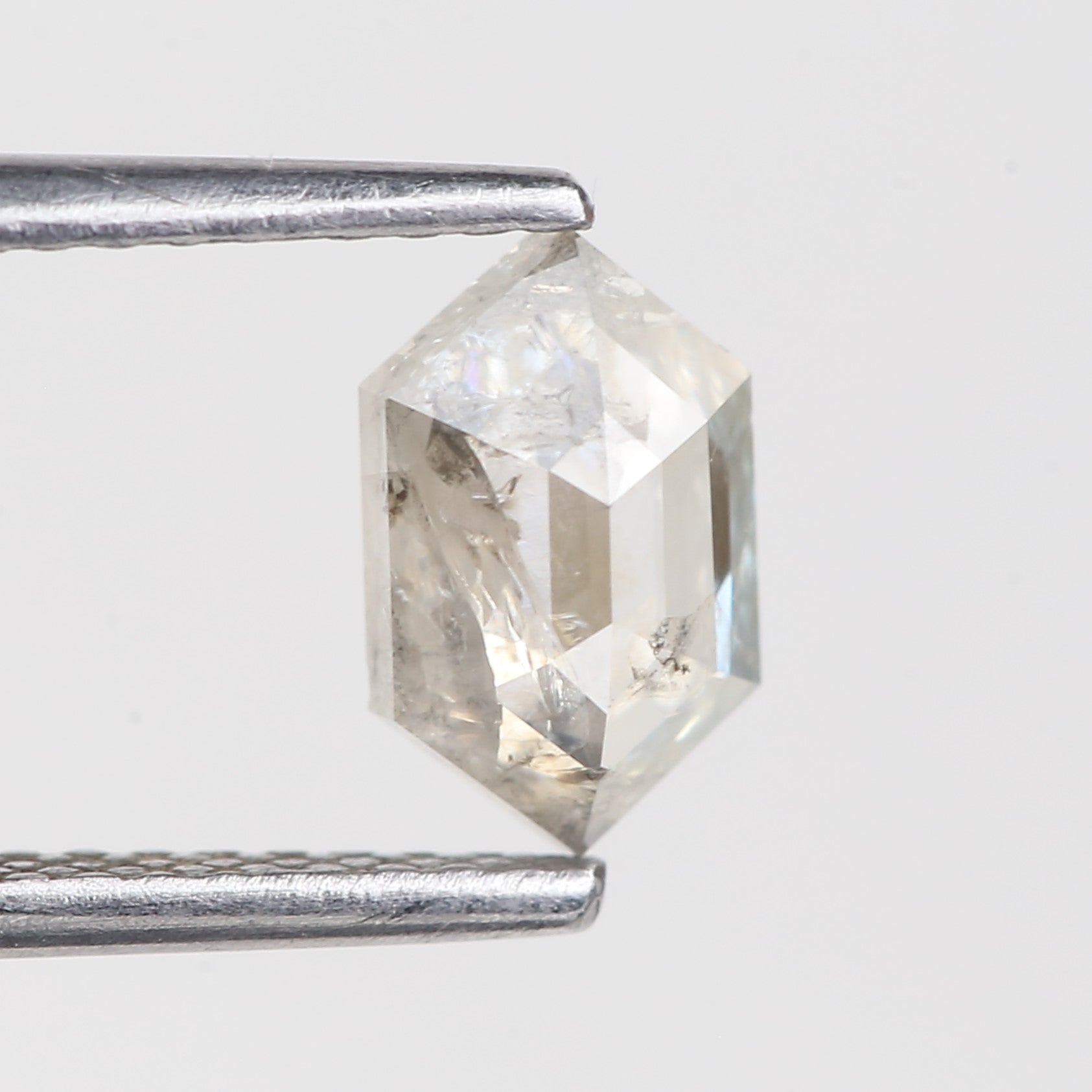 0.80 Carat Natural Salt And Pepper Hexagon Icy Diamond 7.65 MM