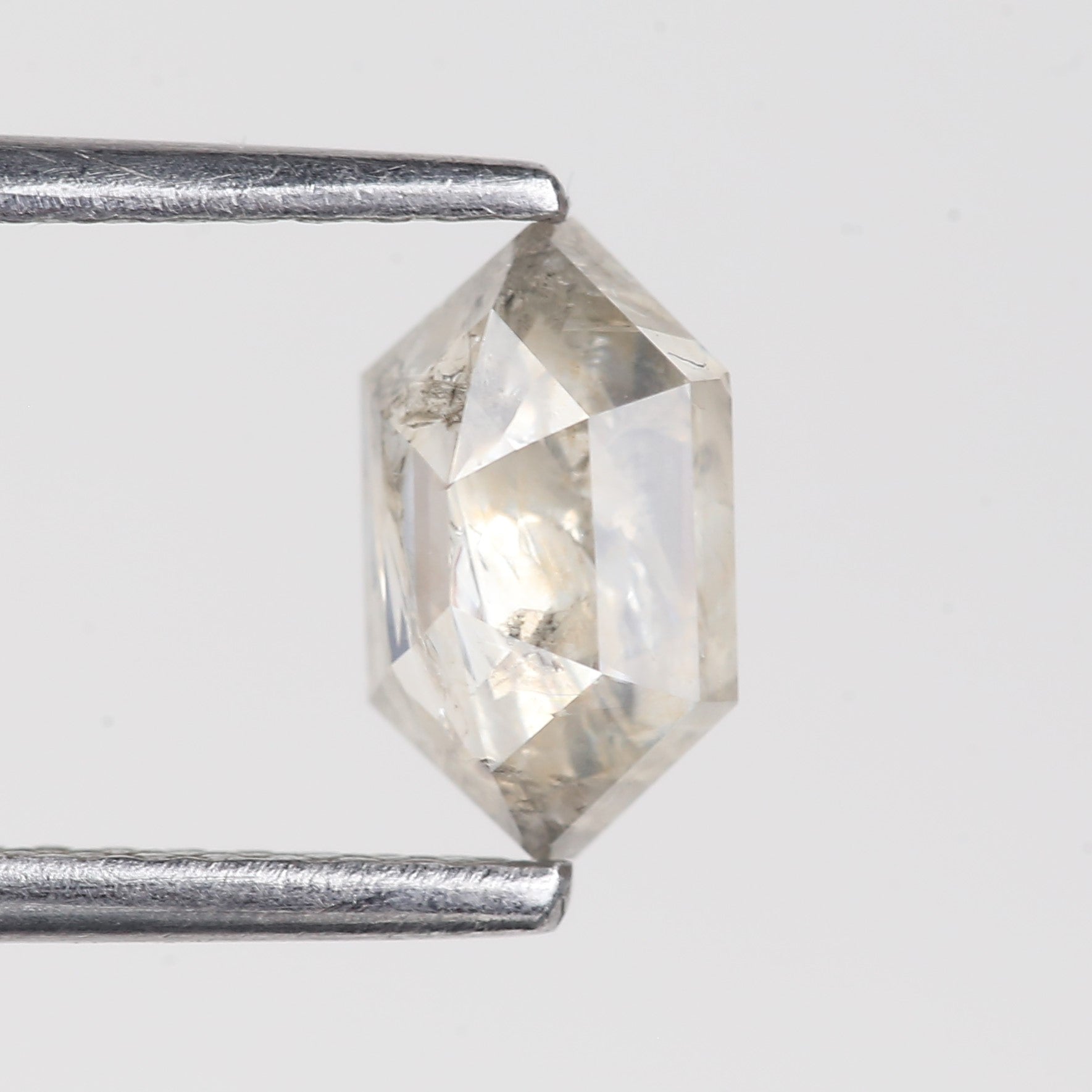 0.80 Carat Natural Salt And Pepper Hexagon Icy Diamond 7.65 MM
