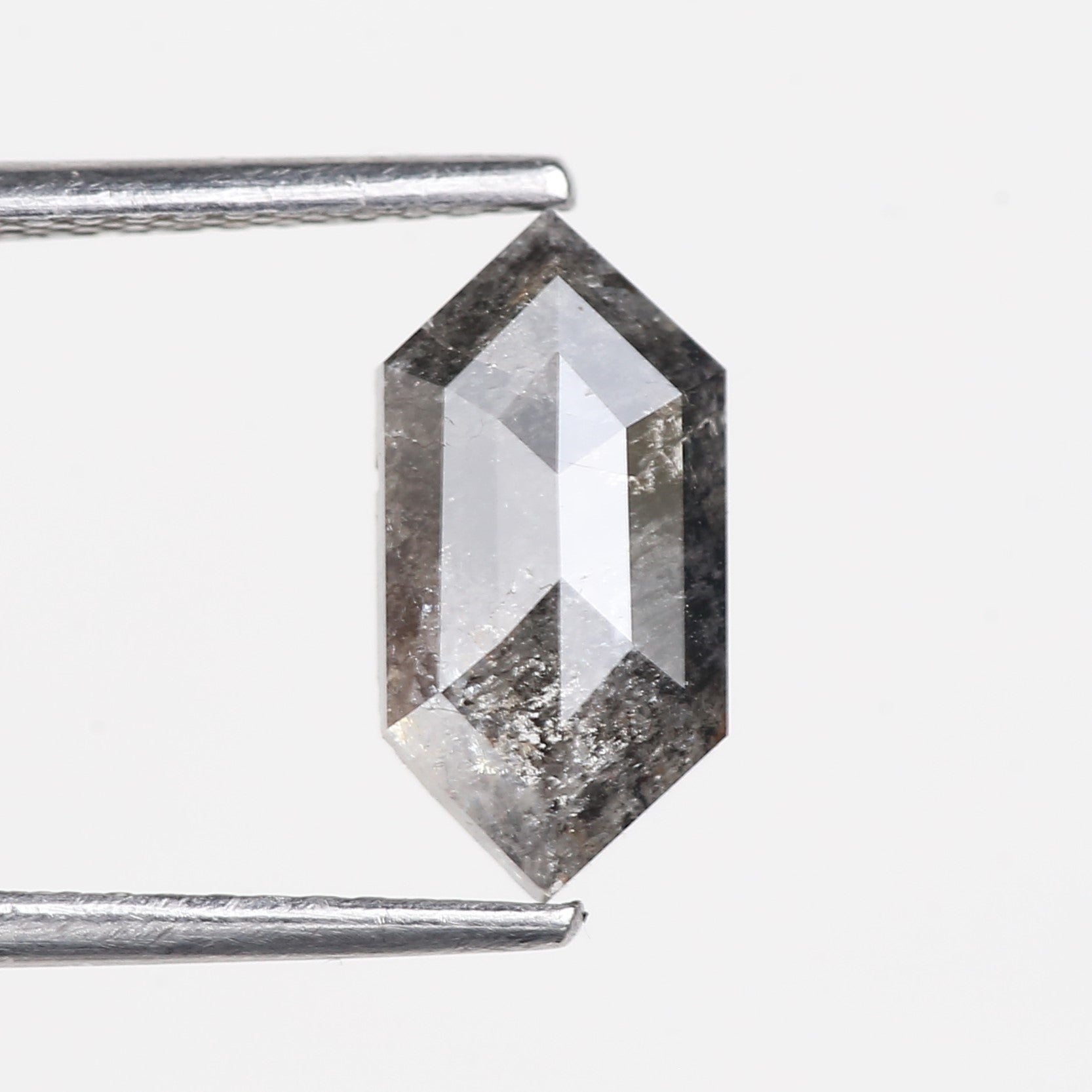 1.61 Carat Natural Salt And Pepper Hexagon Cut Gray Diamond 11.11 MM