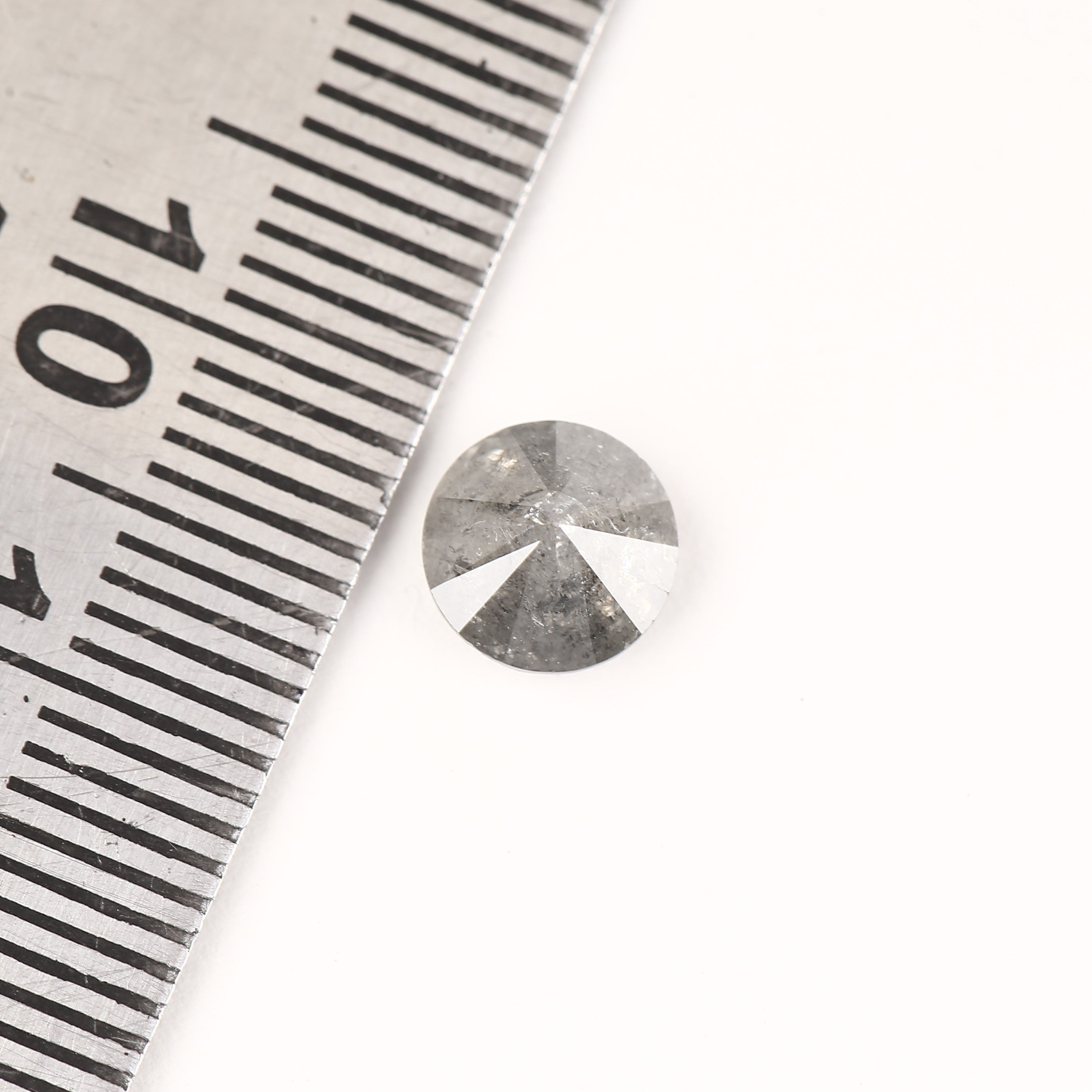 1.37 Carat Fancy Gray Round Salt and Pepper Diamond 6.6 MM