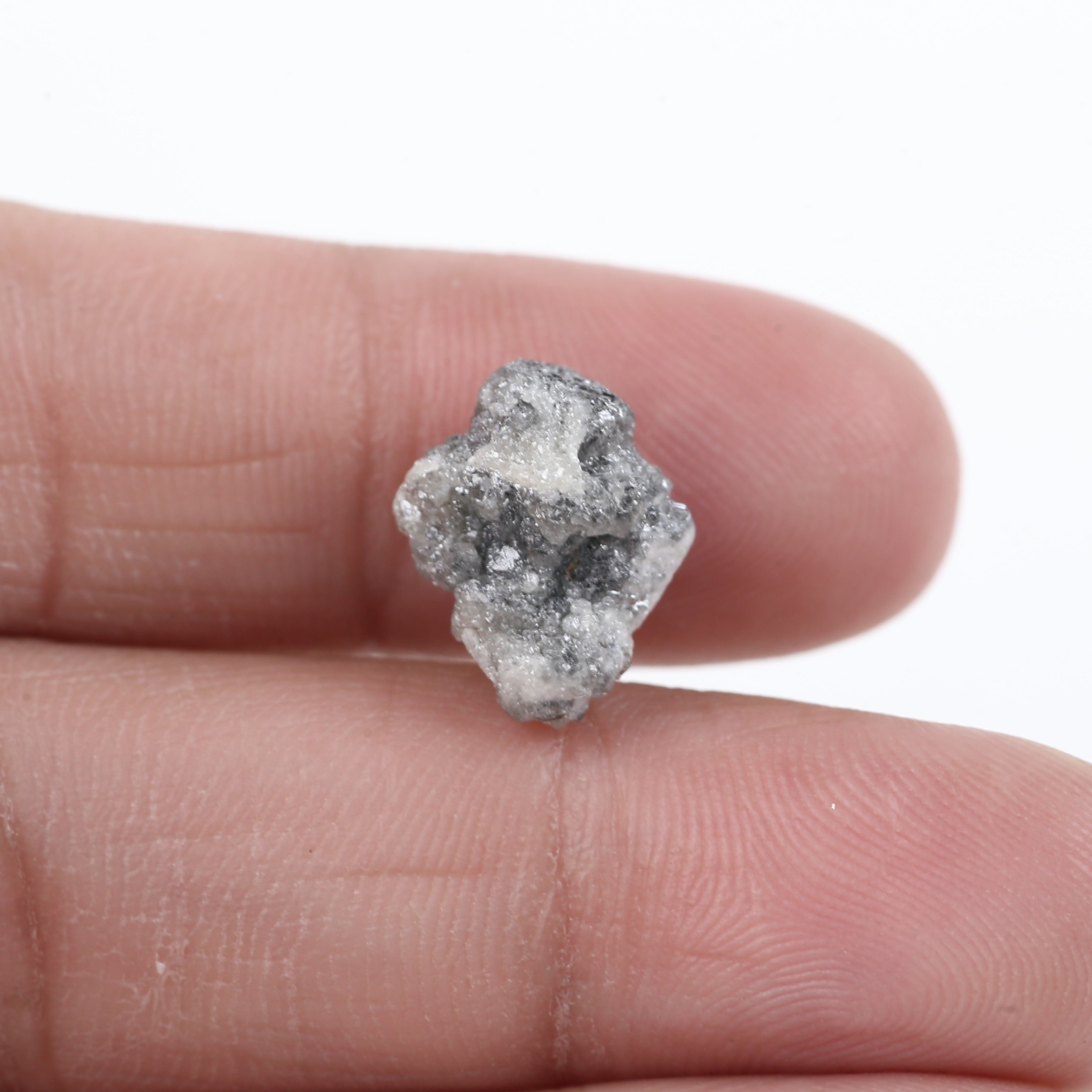 6.76 Carat Natural Rough Diamond Icy Gray Diamond Raw Uncut Diamond 13.53 MM