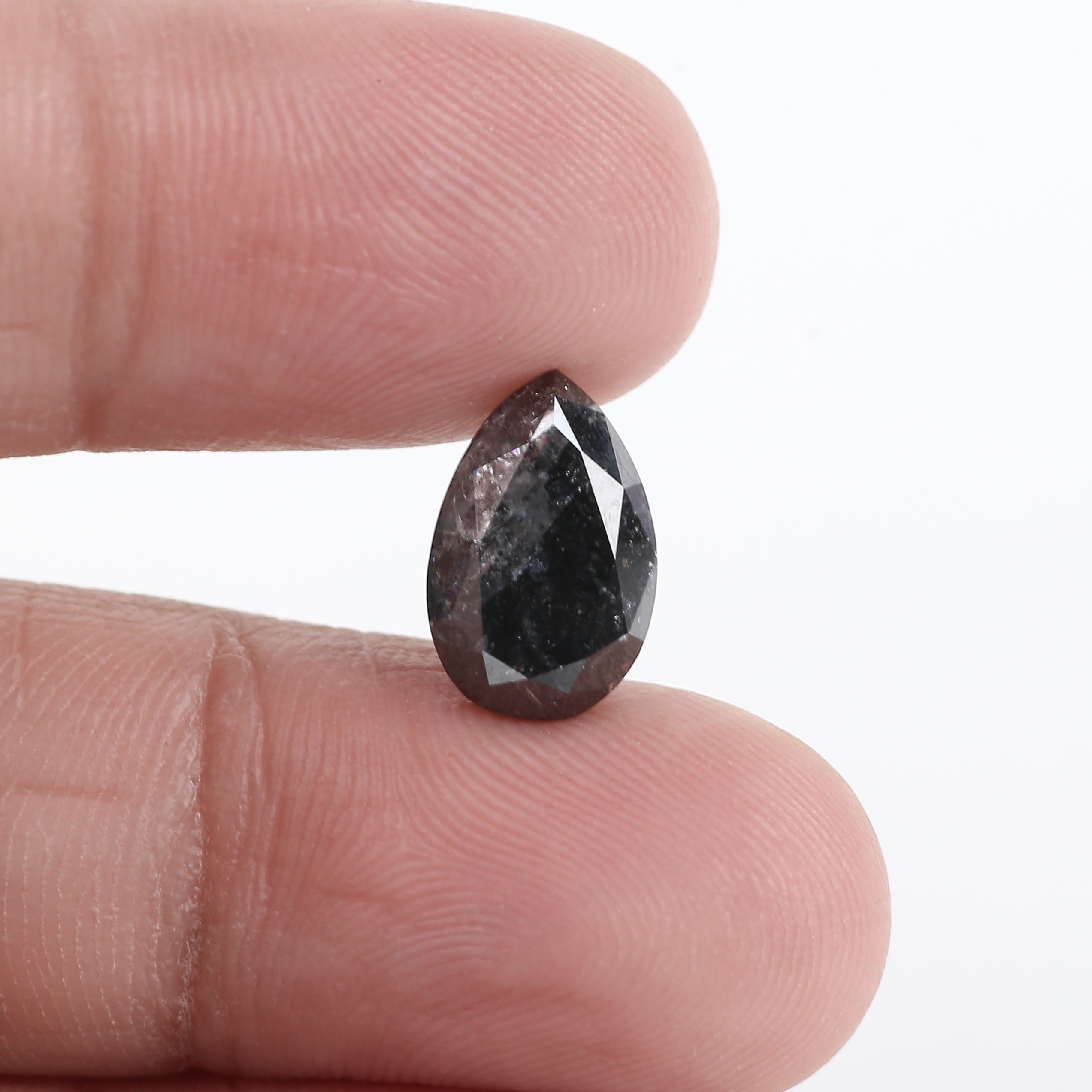 3.28 Carat Salt And Pepper Pear Cut Natural Loose Diamond 11.51 MM