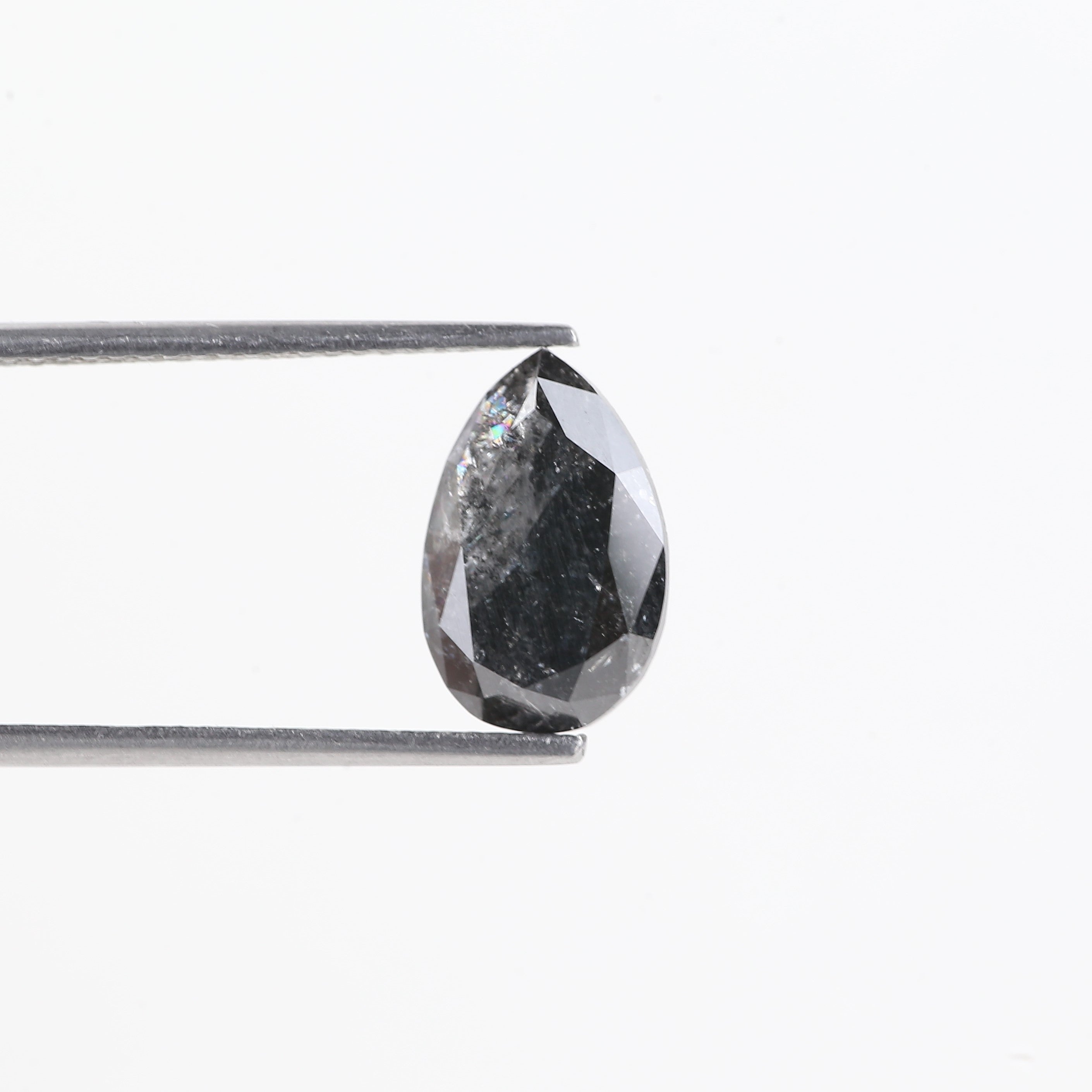 3.28 Carat Salt And Pepper Pear Cut Natural Loose Diamond 11.51 MM
